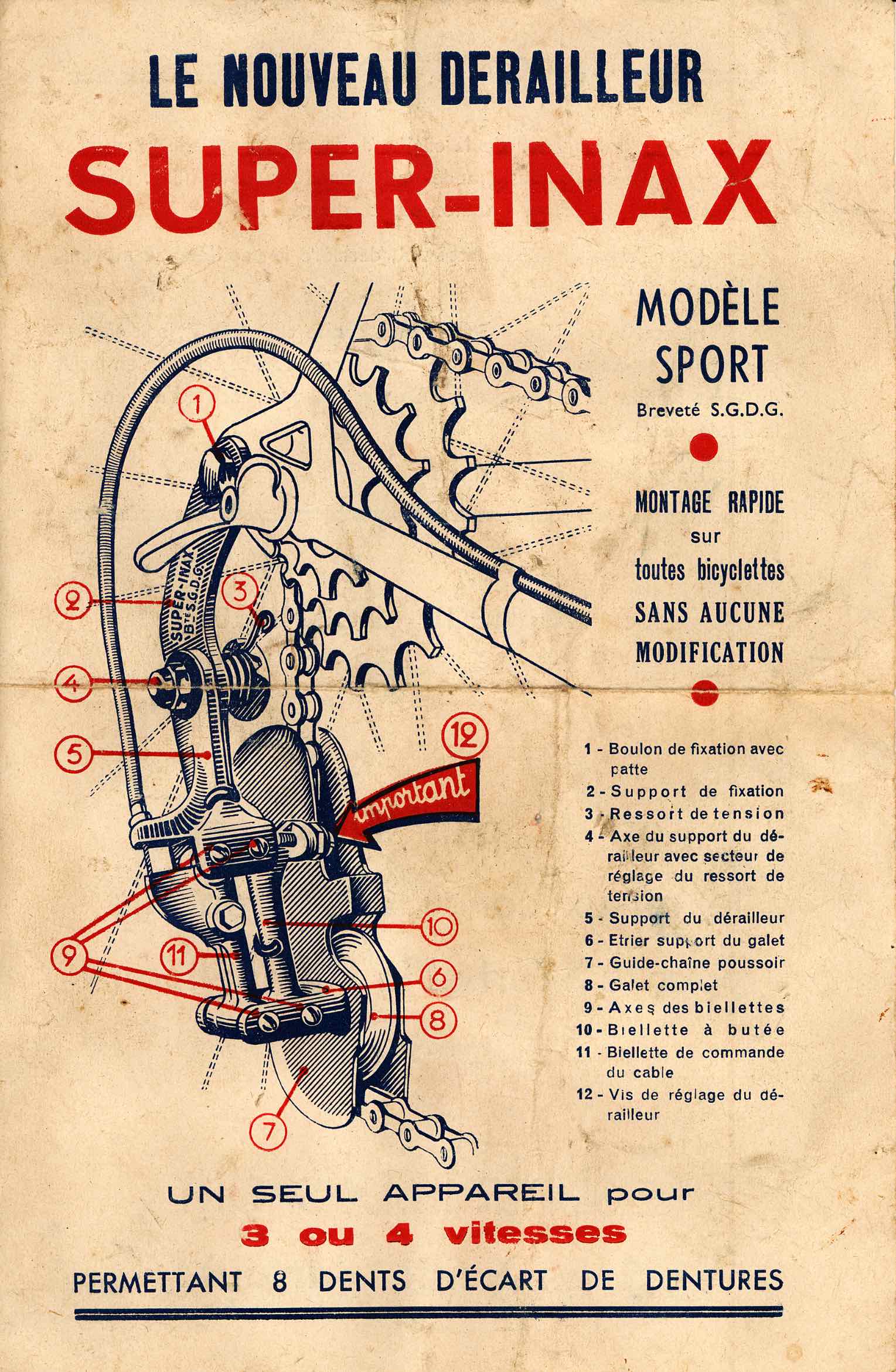 Le Nouveau Derailleur Super-Inax Modele Sport - scan 1 main image