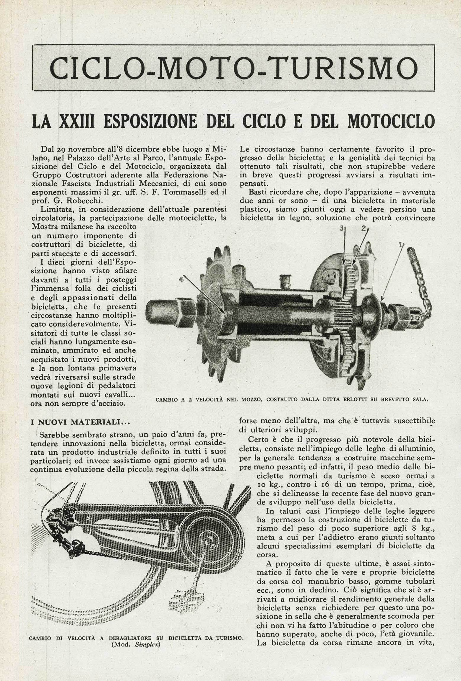 Le Vie d'Italia January 1942 - La XXIII esposizione del ciclo e del motociclo scan 01 main image