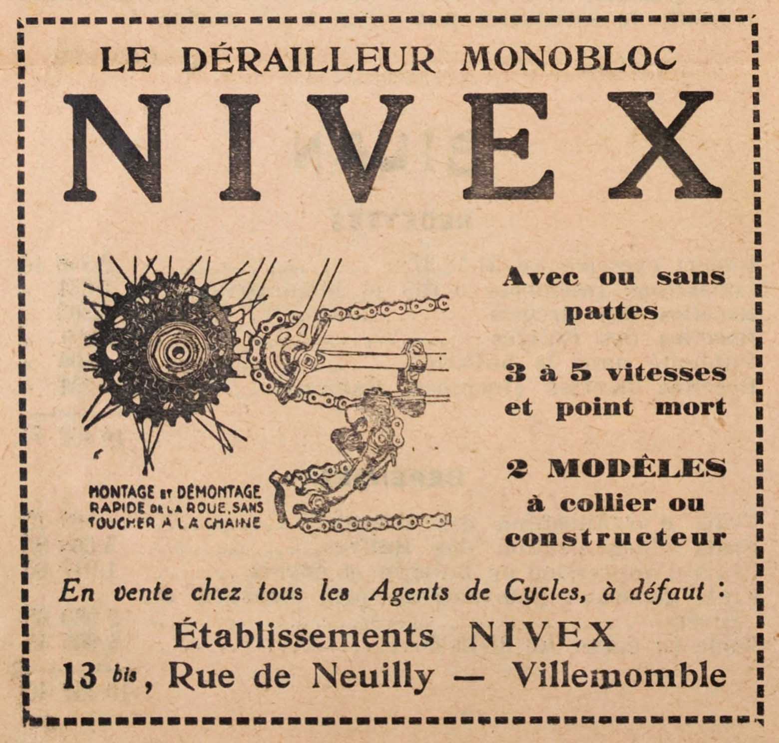 L'Echo de Gambetta Cyclo-Touriste March 1939 - Nivex advert main image