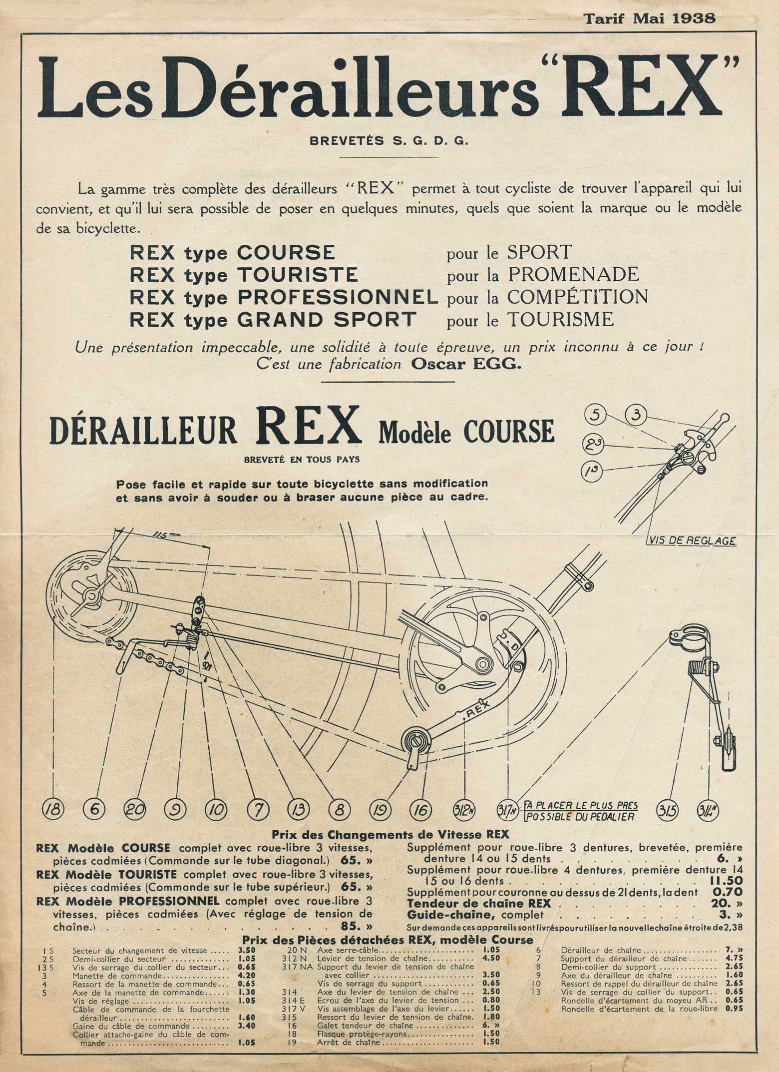 Les Derailleurs REX - 1938 scan 01 main image