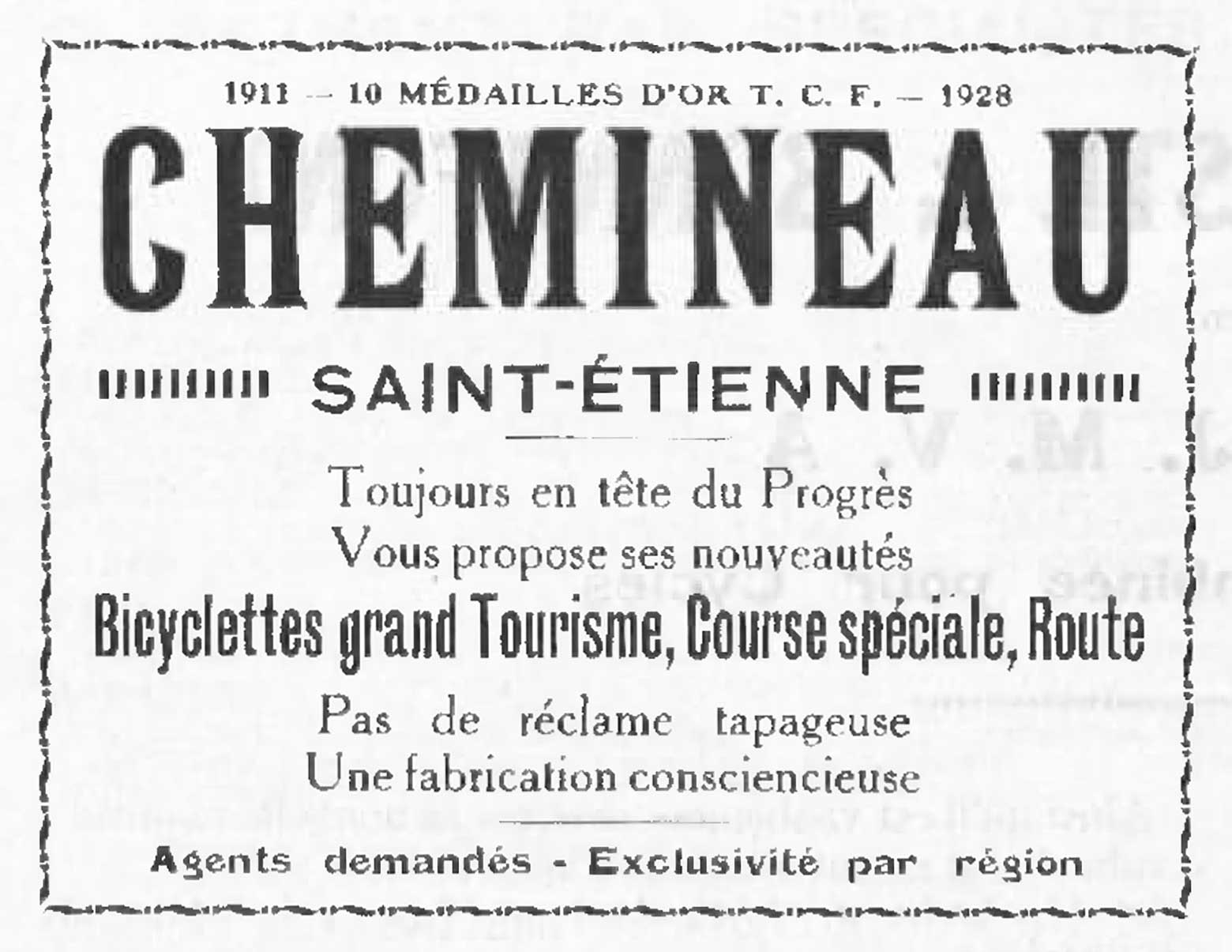 L'Industrie des Cycles et Automobiles January 1928 - Chemineau advert main image