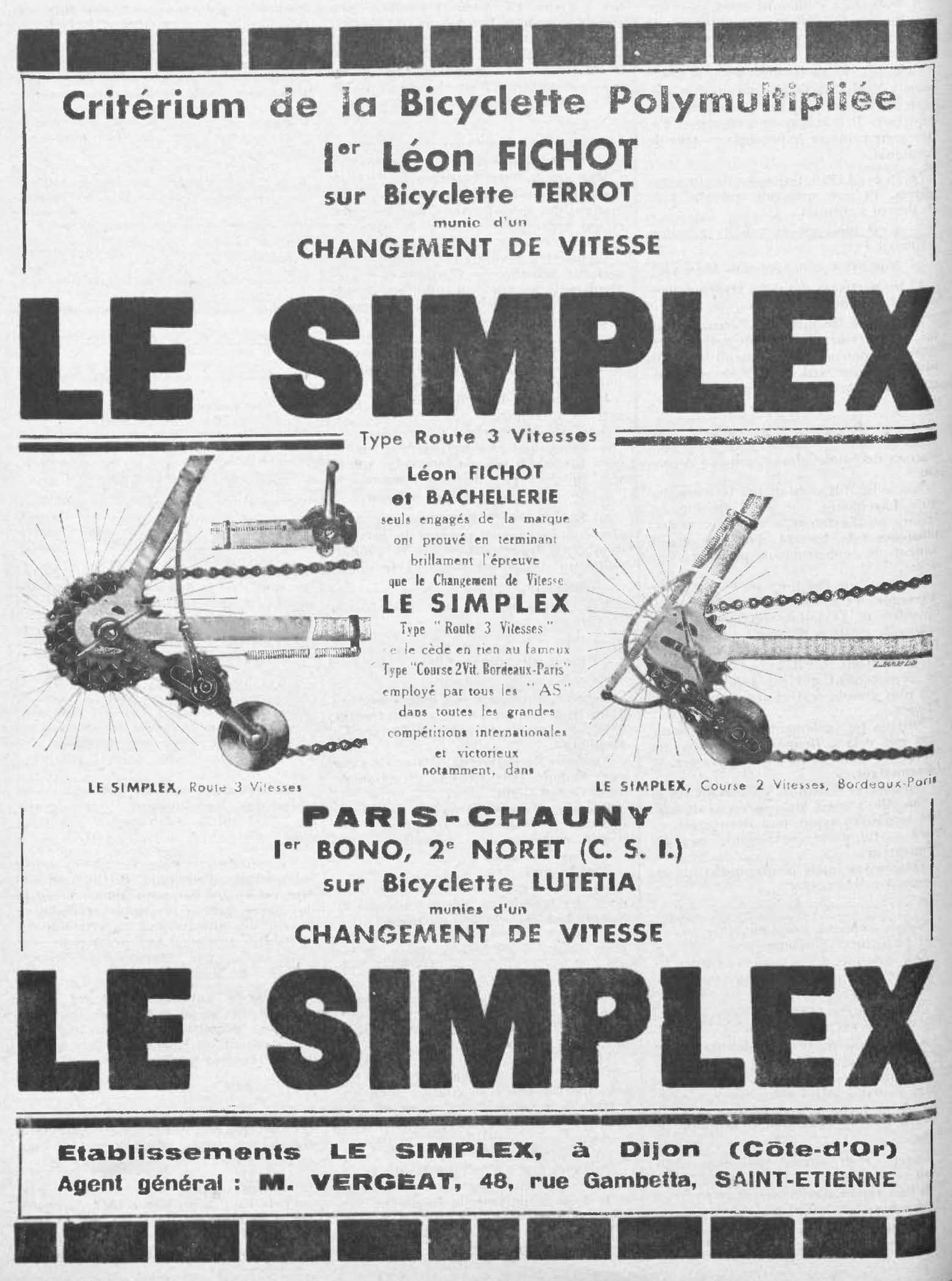 L'Industrie des Cycles et Automobiles March 1932 - Simplex advert main image