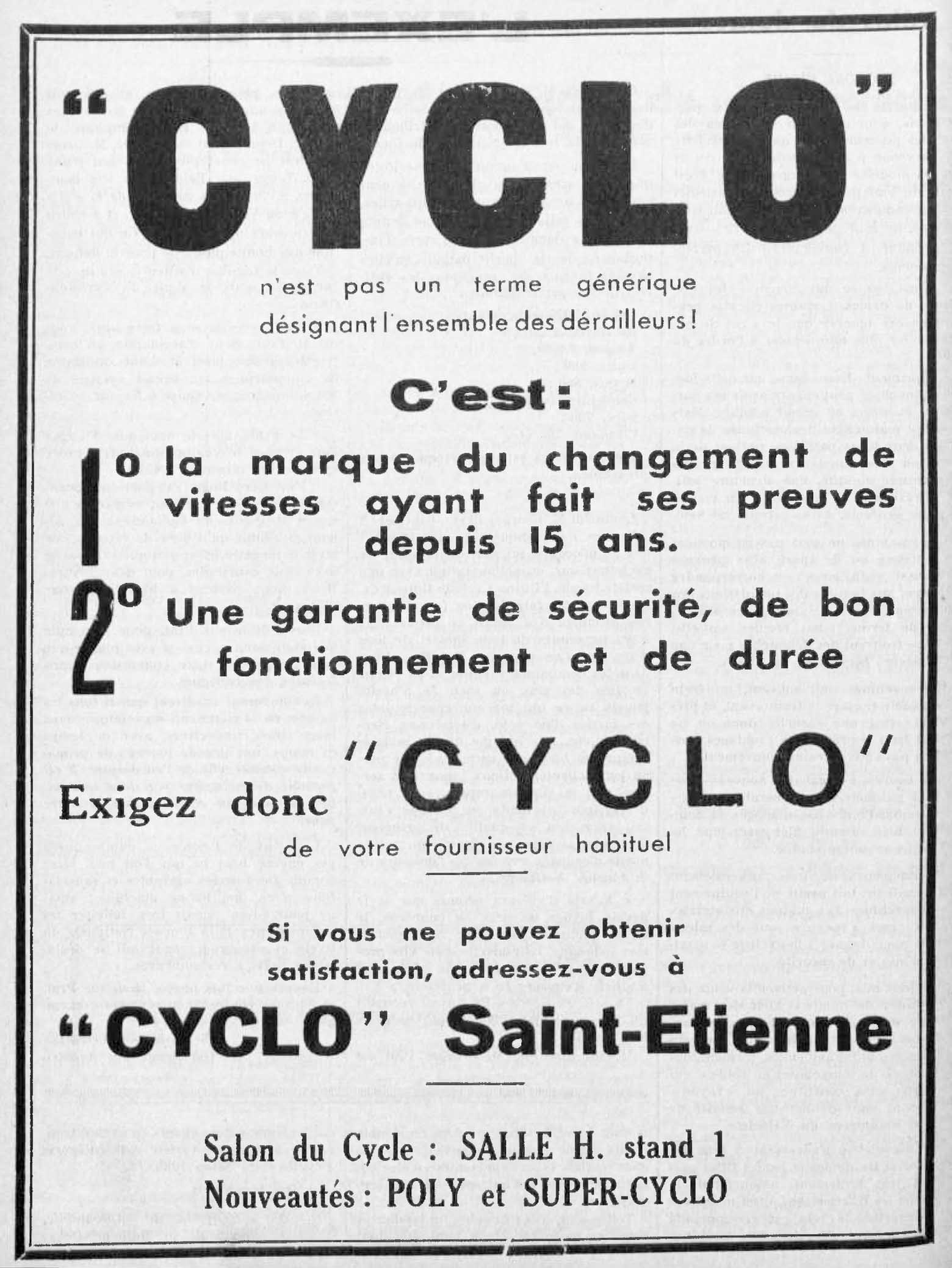 L'Industrie des Cycles et Automobiles September 1935 - Cyclo advert main image