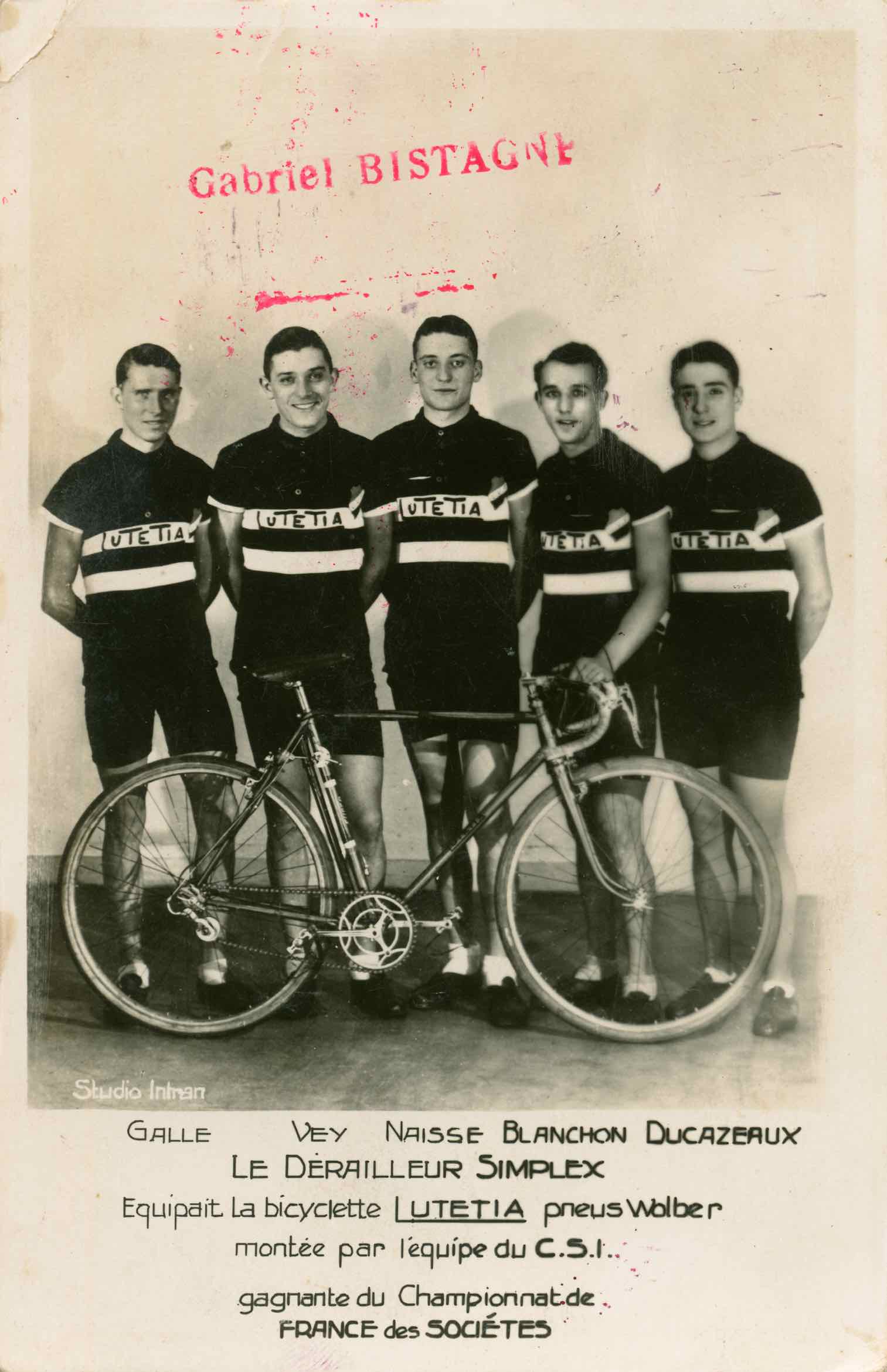 Lutetia cycle team - postcard scan 1 main image