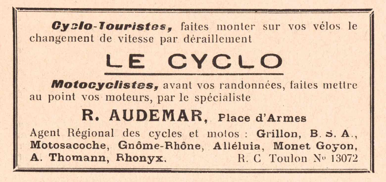 Opera de Toulon programme 1928 - Cyclo main image