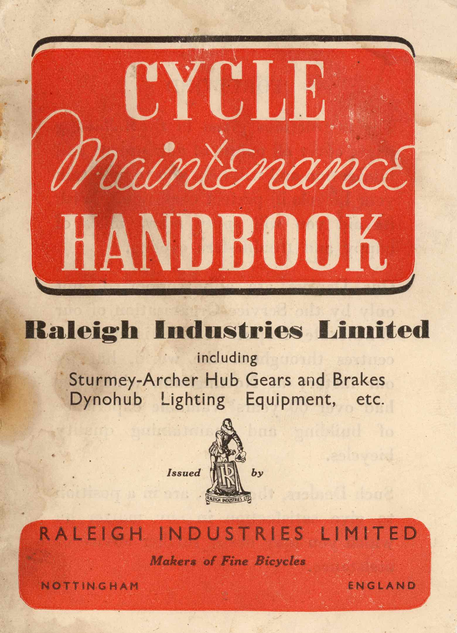 Raleigh - Cycle Maintenance Handbook 1952 page 1 main image