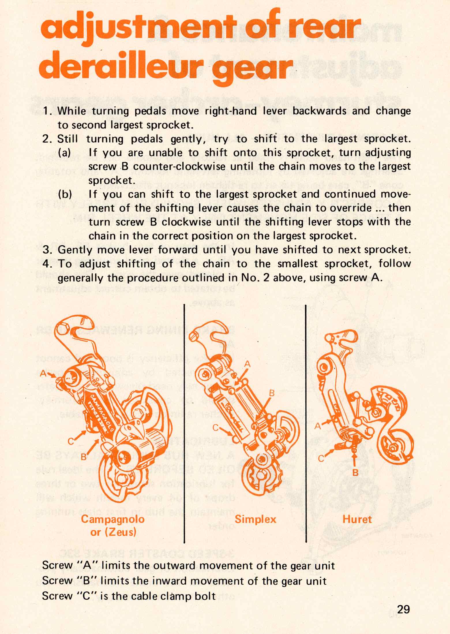 Raleigh Owners Handbook - page 29 main image