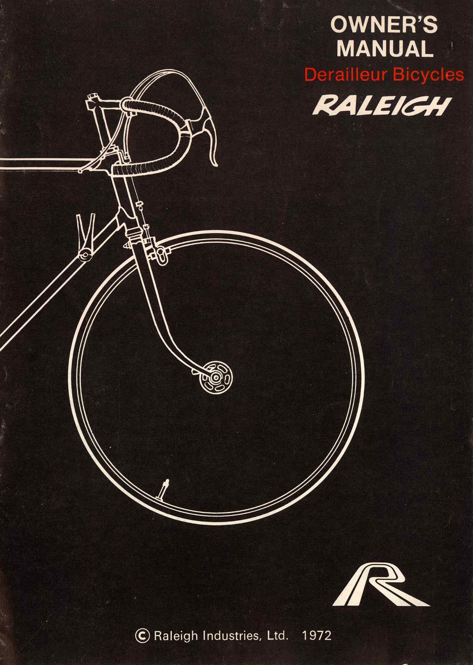 Raleigh Owners Manual - Derailleur Bicycles page 1 main image