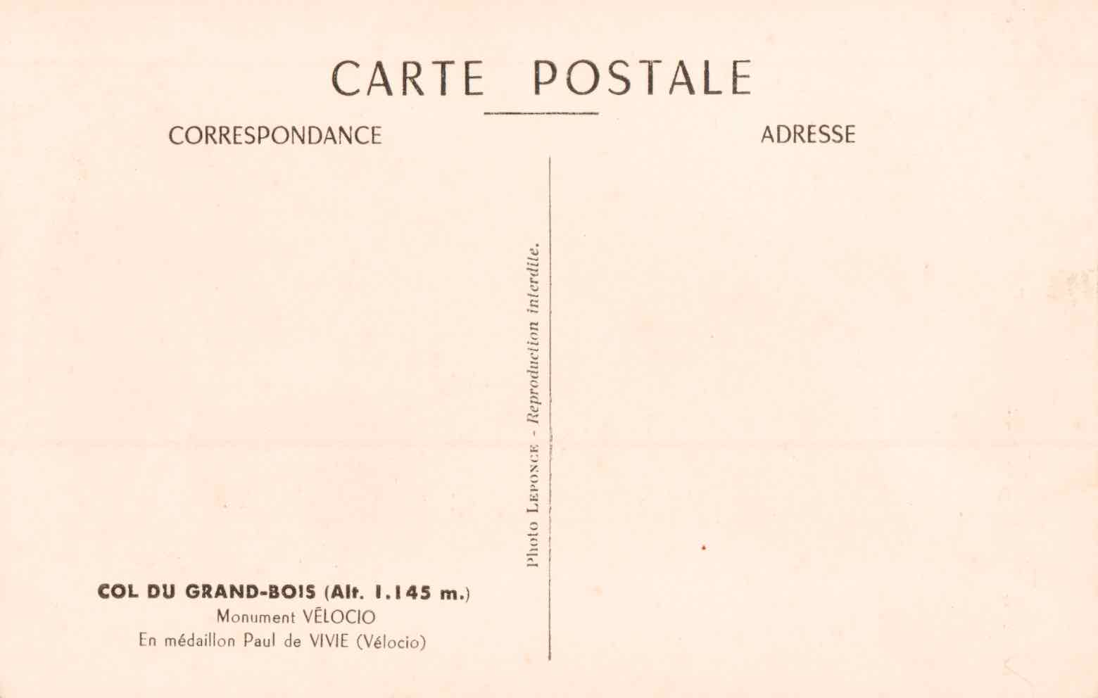 Random French postcard - Col du Grand-Bois scan 2 main image