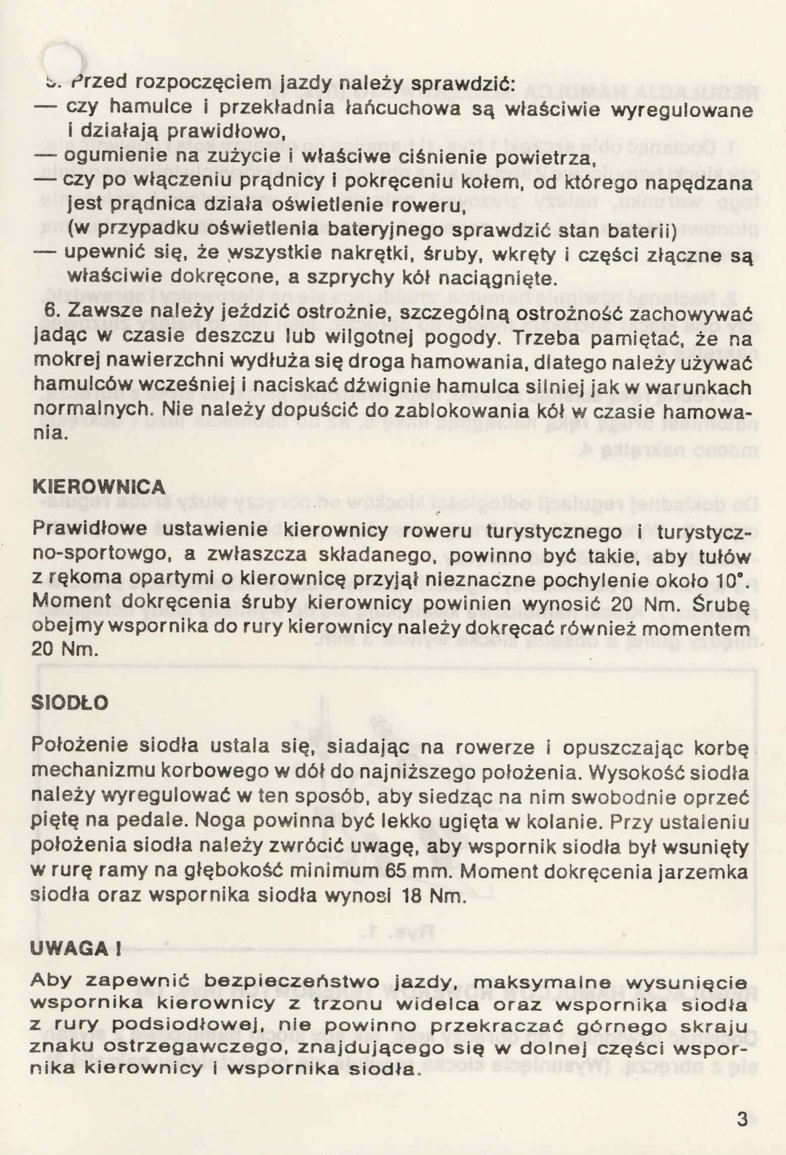 Romet - Instrukcja Obslugi Rowerow 1989? page 3 main image