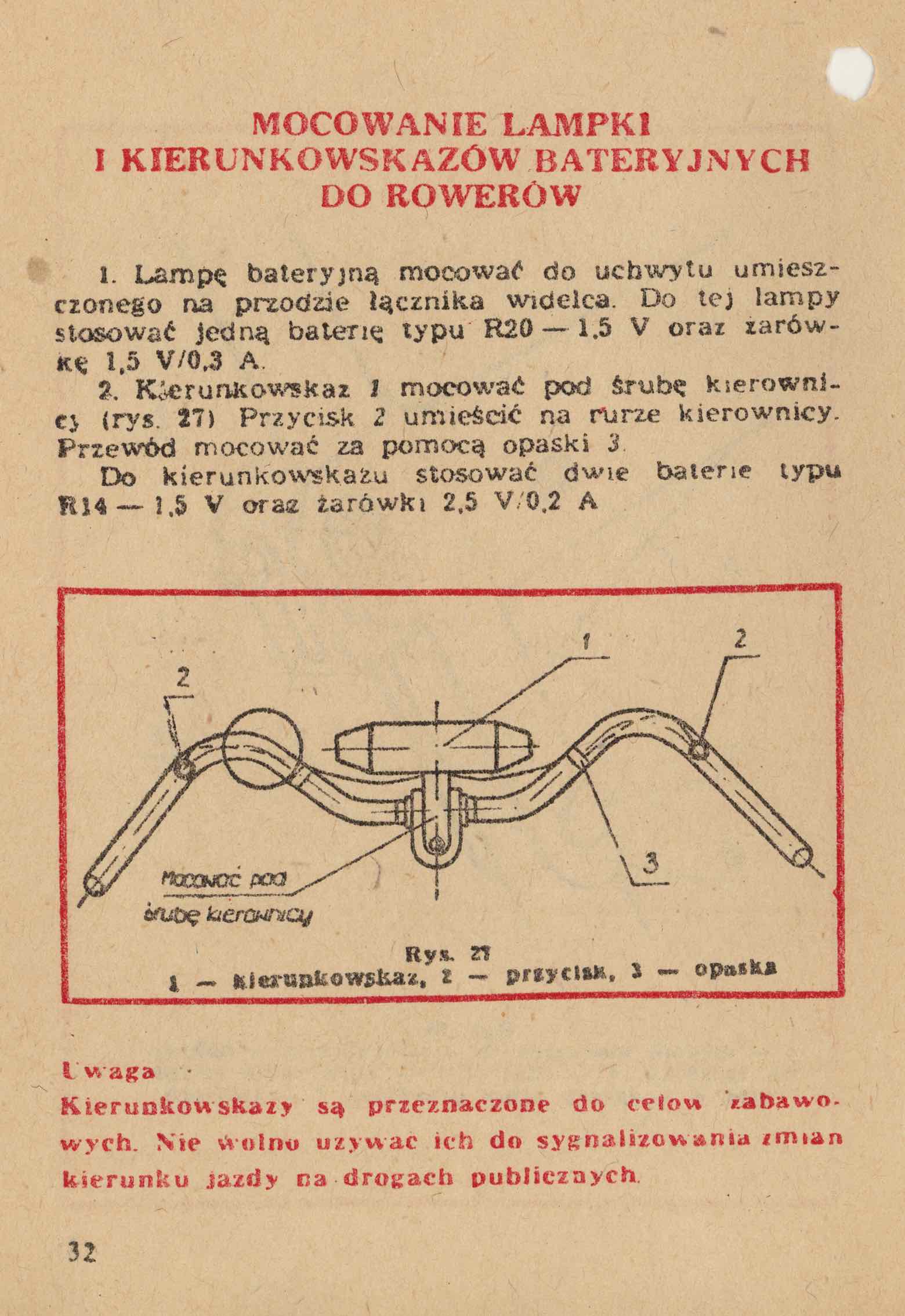 Romet - Rowery Instrukcja Obslugi 1979 page 32 main image