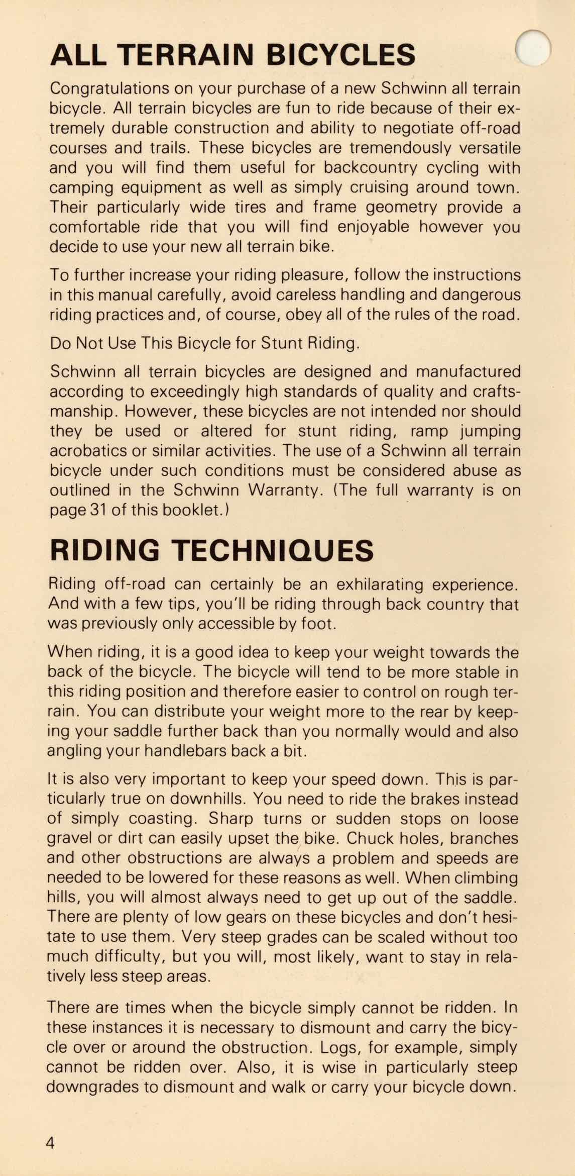 Schwinn All Terrain Bicycles - page 4 main image