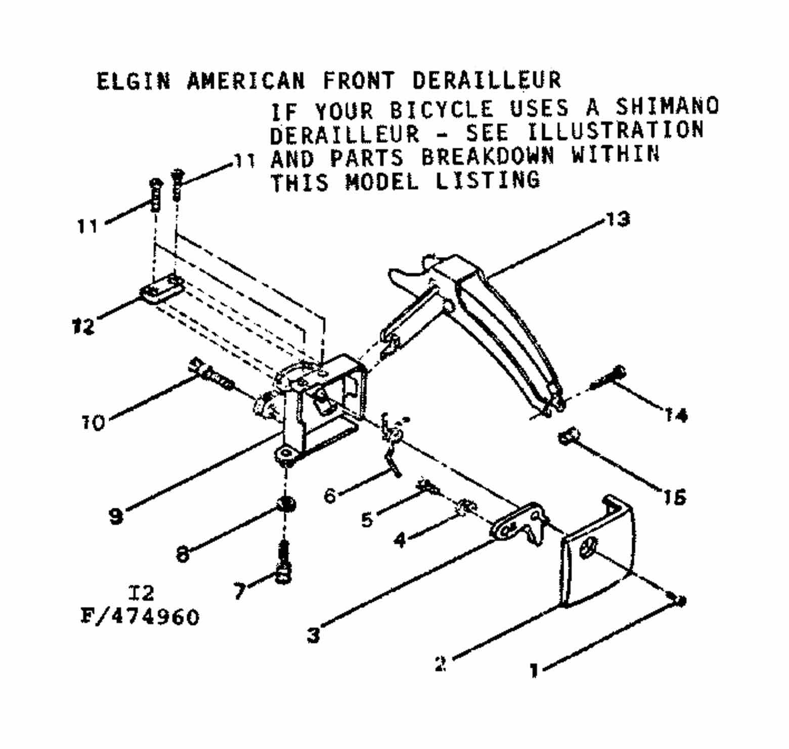 Sears Parts Direct - Elgin American front derailleur main image