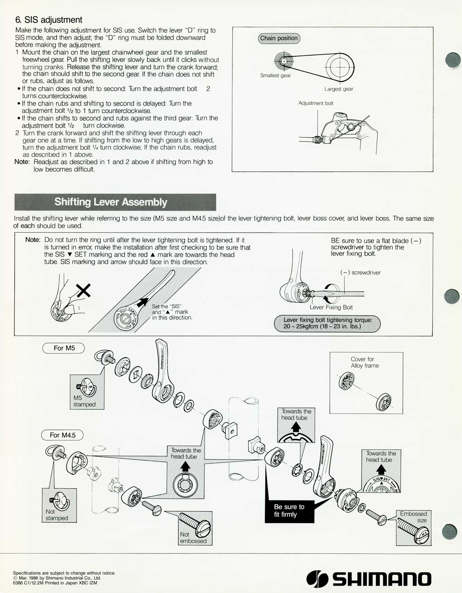 Shimano Bicycle Parts - 1986 scan 04 main image
