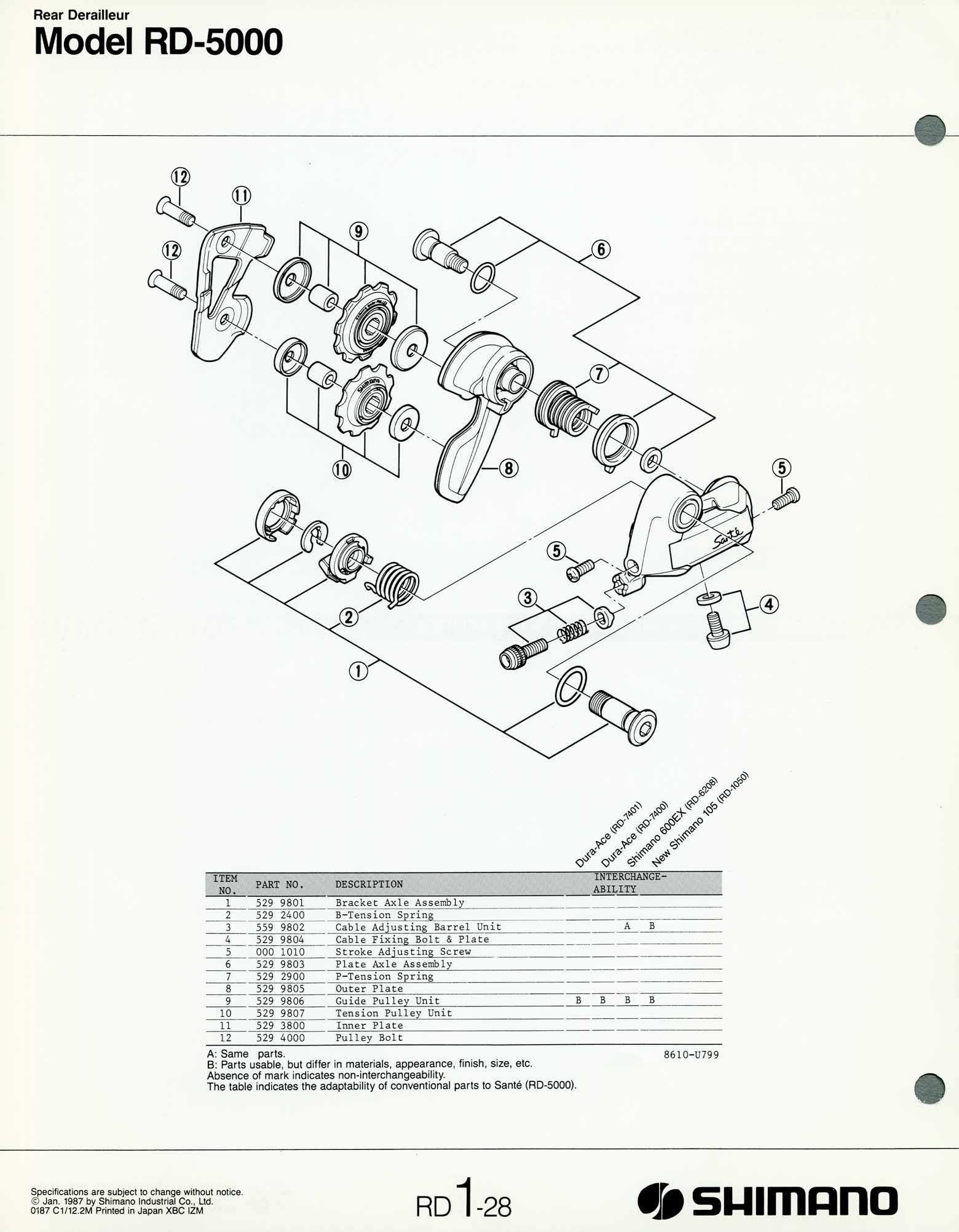 Shimano Bicycle Parts - 1987 scan 04 main image