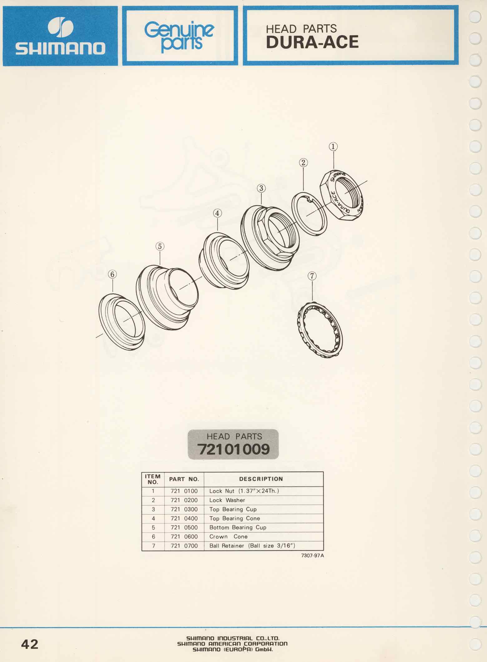 Shimano Bicycle Parts Catalog - 1973 page 42 main image