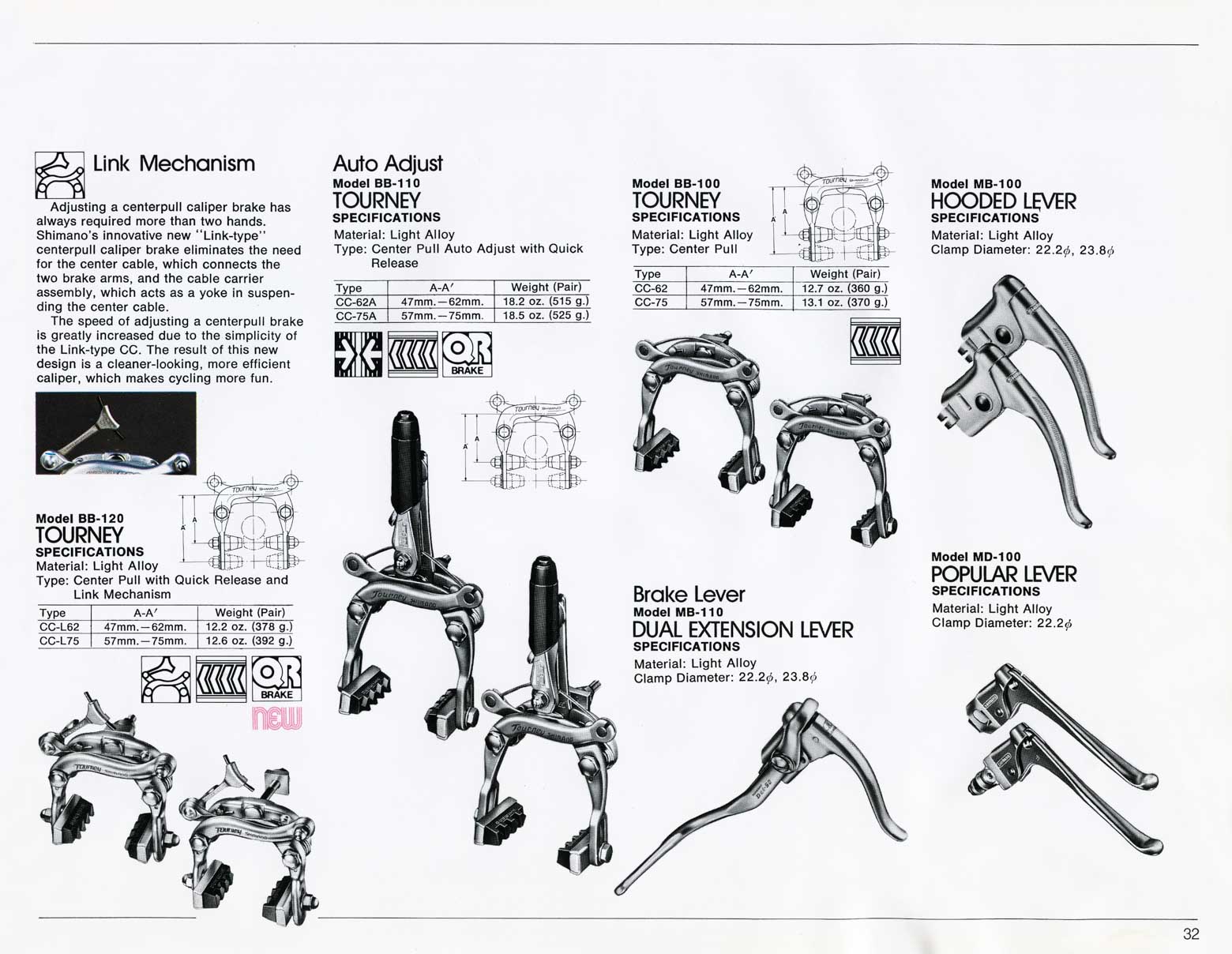Shimano Bicycle System Components (1977) page 32 main image