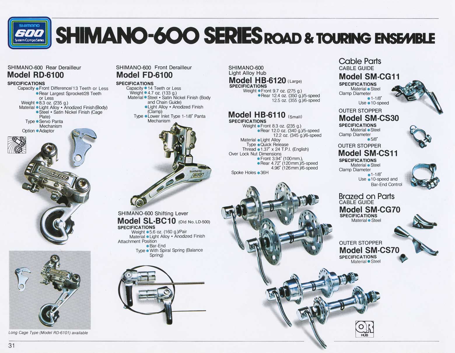 Shimano Bicycle System Components 1981 page 31 main image