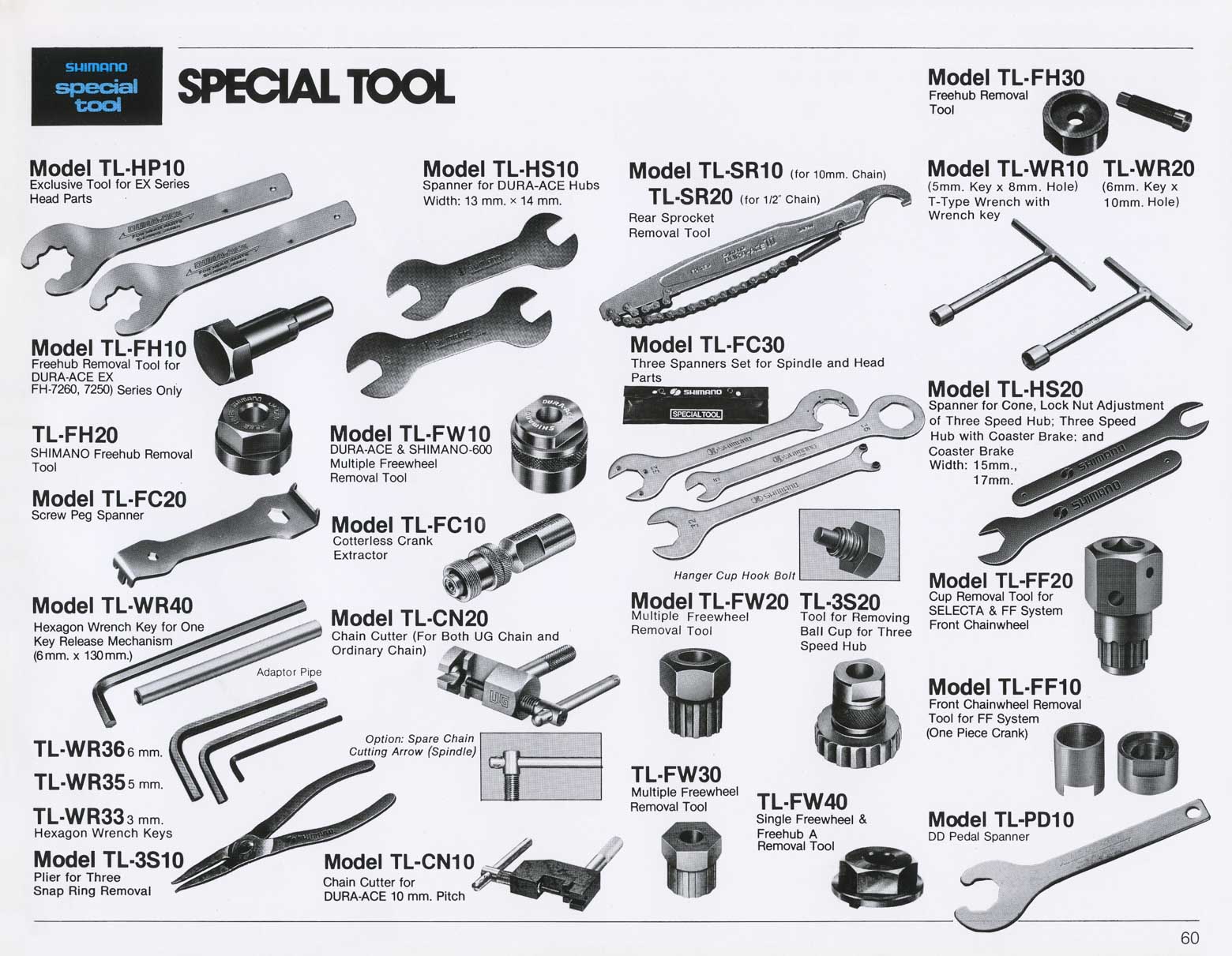 Shimano Bicycle System Components 1981 page 60 main image