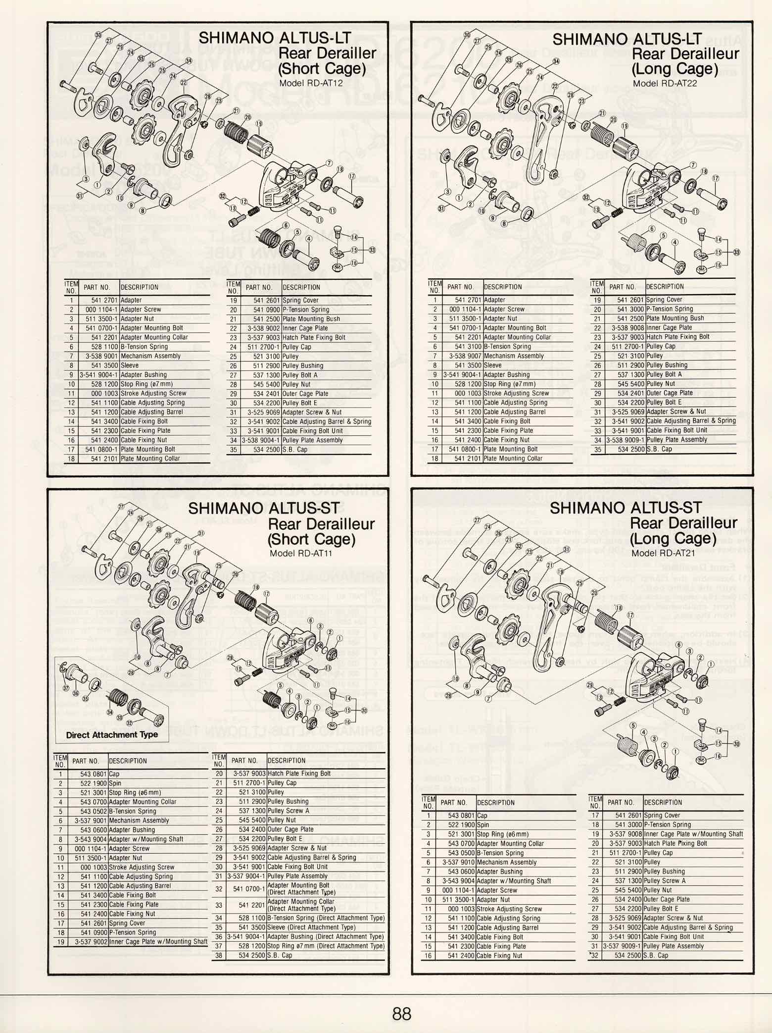 Shimano Bicycle System Components (1982) page 88 main image
