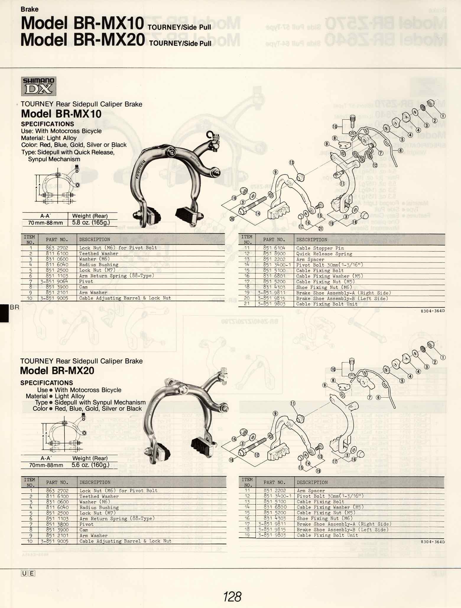 Shimano Bicycle System Components (1984) page 128 main image