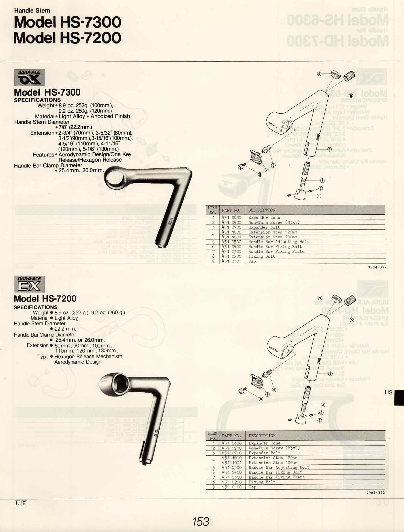 Shimano Bicycle System Components (1984) page 153 main image