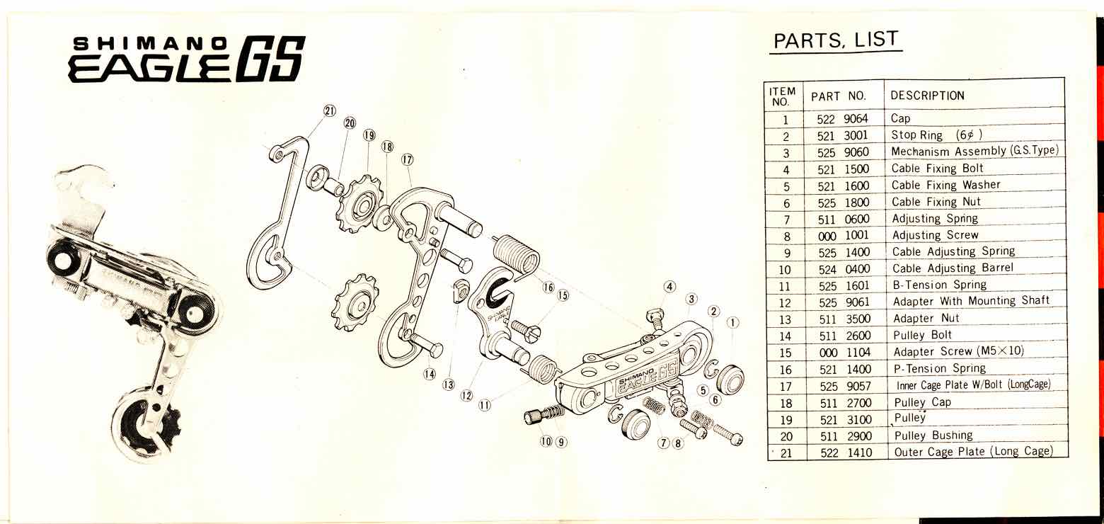Shimano Eagle GS derailleur - instructions scan 7 main image