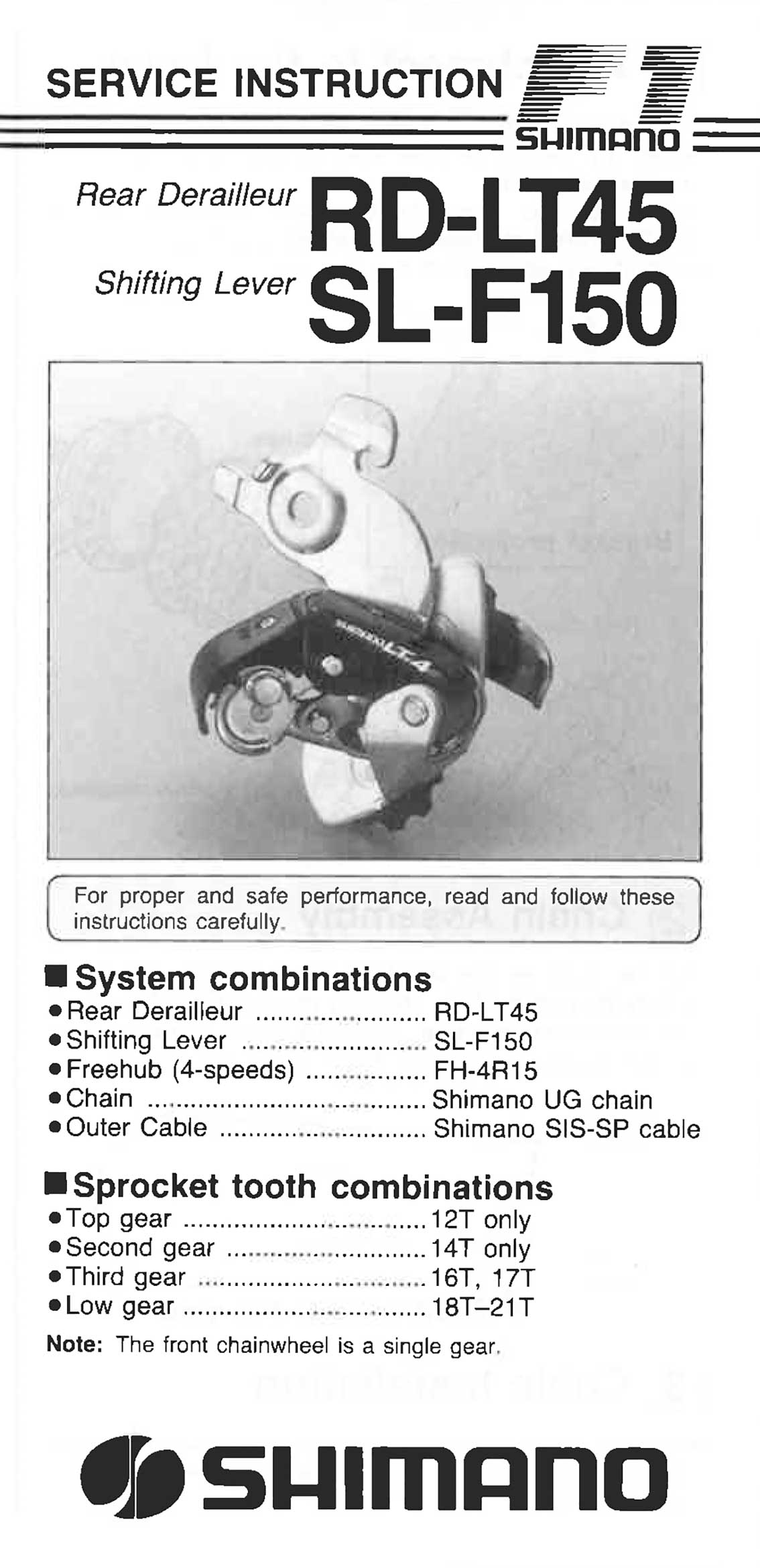 Shimano LT-4 (LT45) - service instructions main image 01