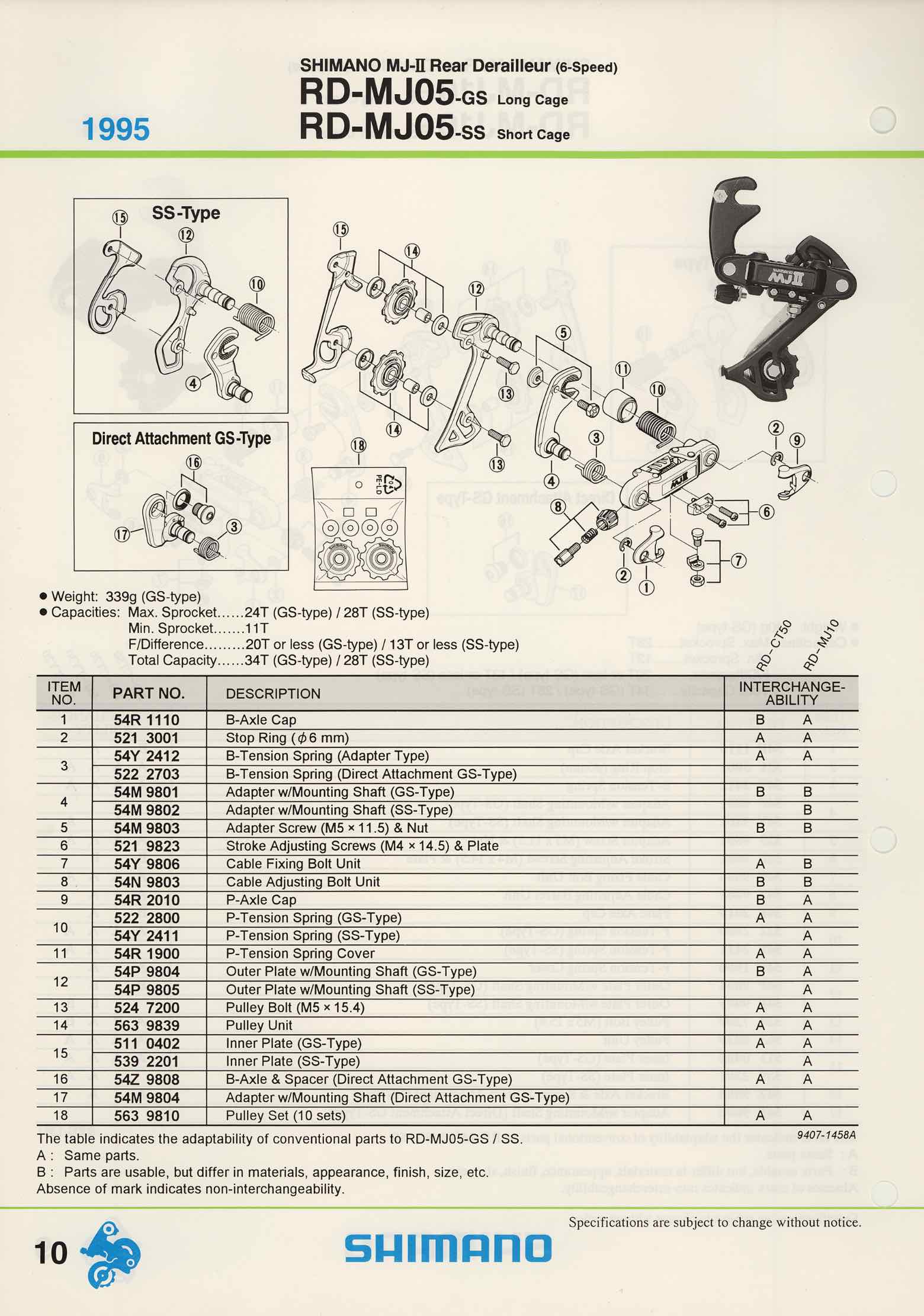 Shimano Spare Parts Catalogue - 1994 to 2004 s5 p10 main image