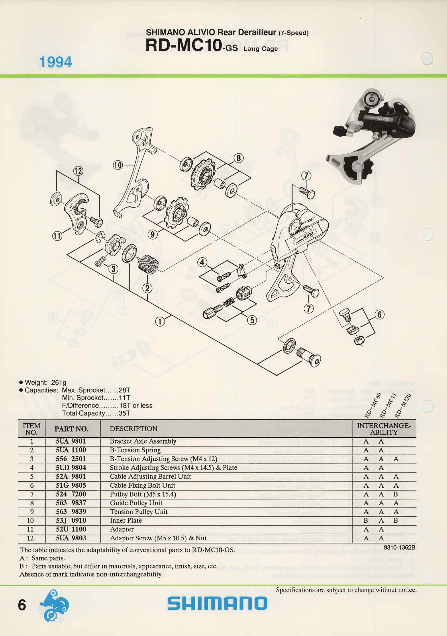 Shimano Spare Parts Catalogue - 1994 to 2004 s5 p6 main image