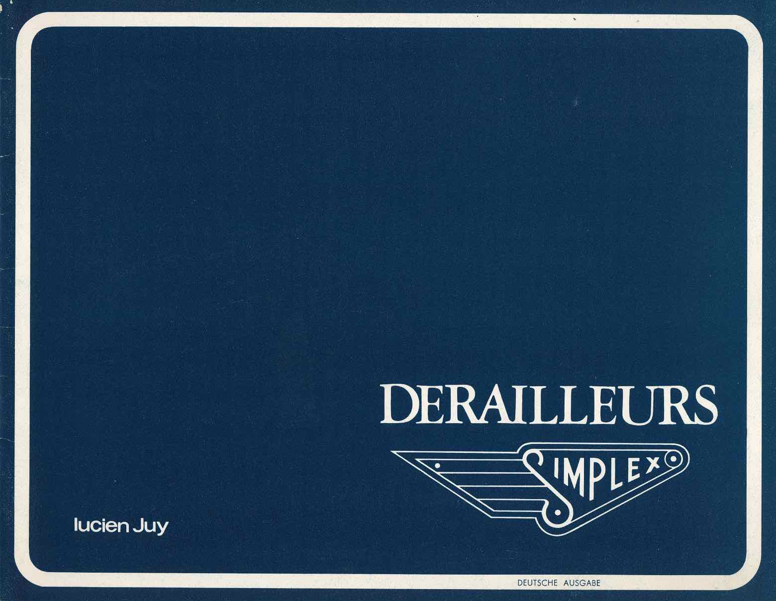Simplex Derailleurs - 1971 front cover main image