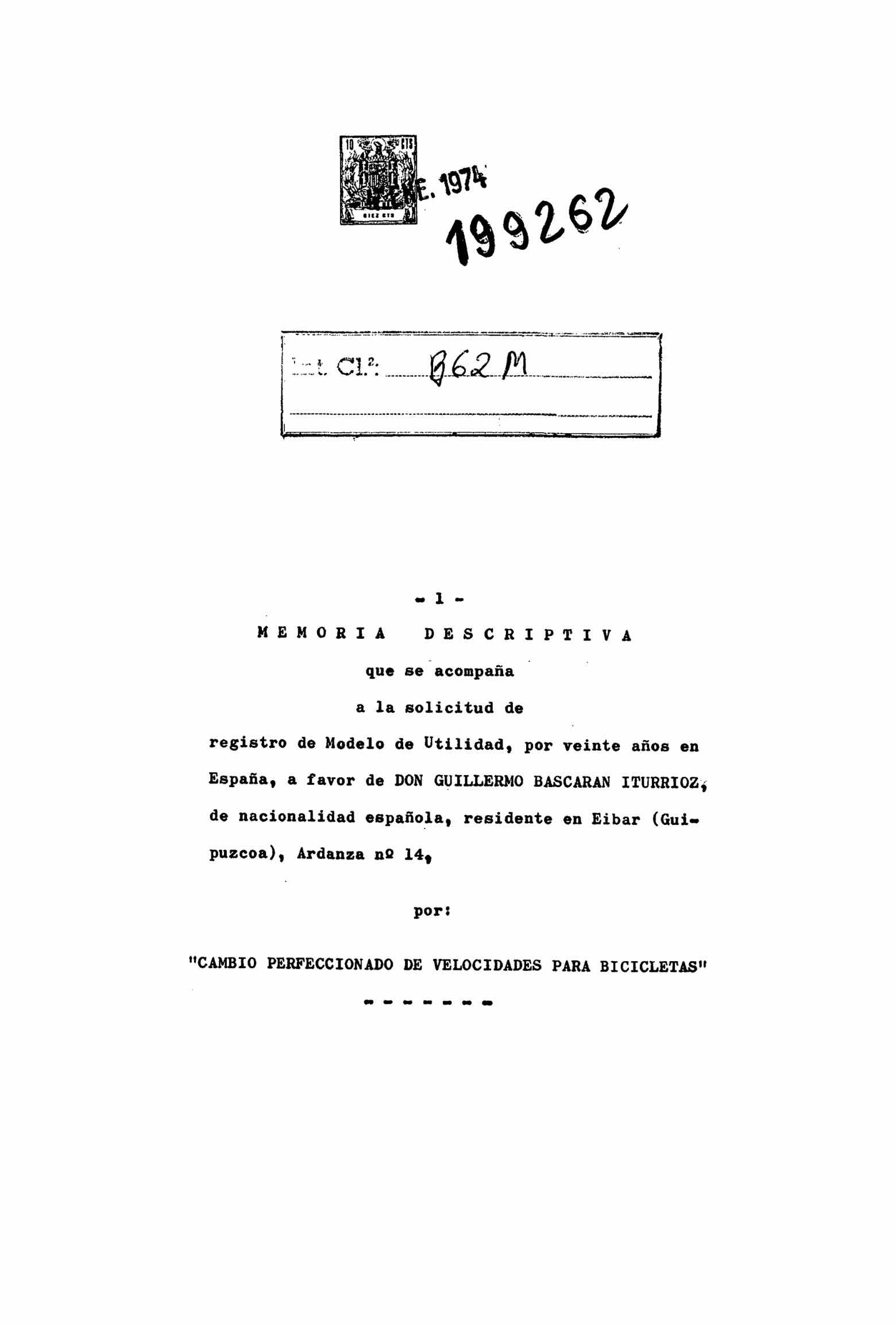 Spanish Patent 199,262 - Triplex scan 1 main image