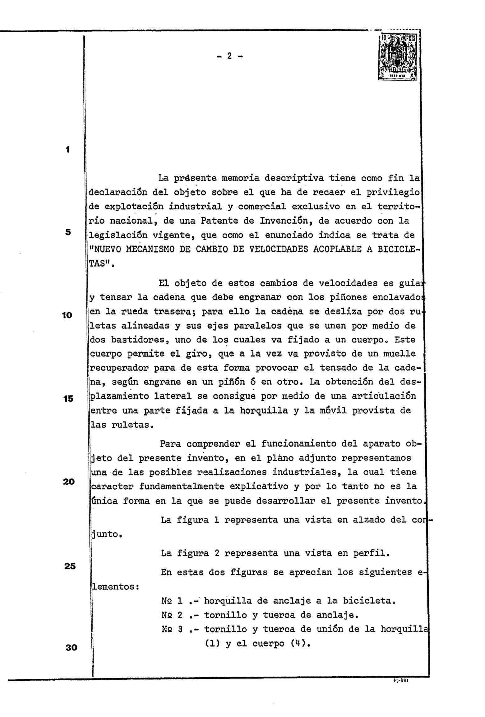 Spanish Patent 347,173 - Triplex scan 2 main image
