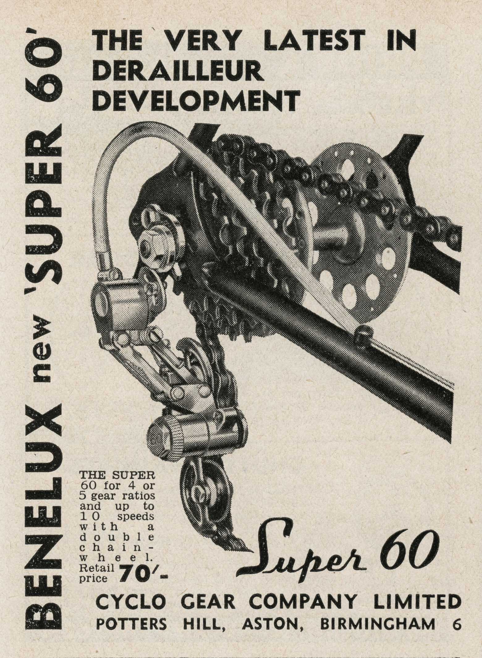 Sporting Cyclist September 1960 Cyclo Gear Company advert main image