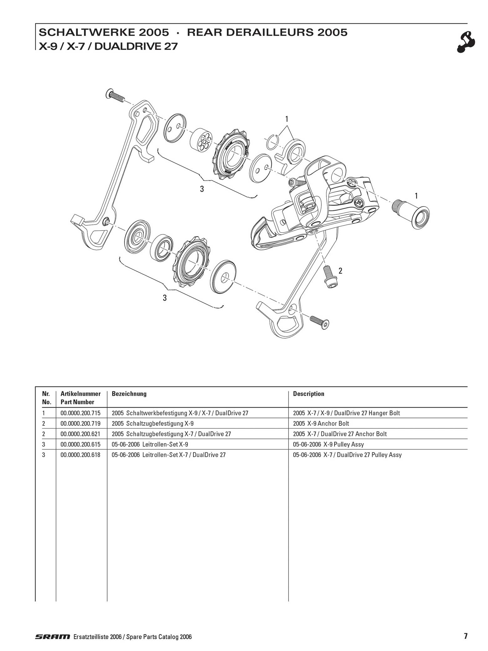 SRAM - Spare Parts Catalog 2006 page 007 main image