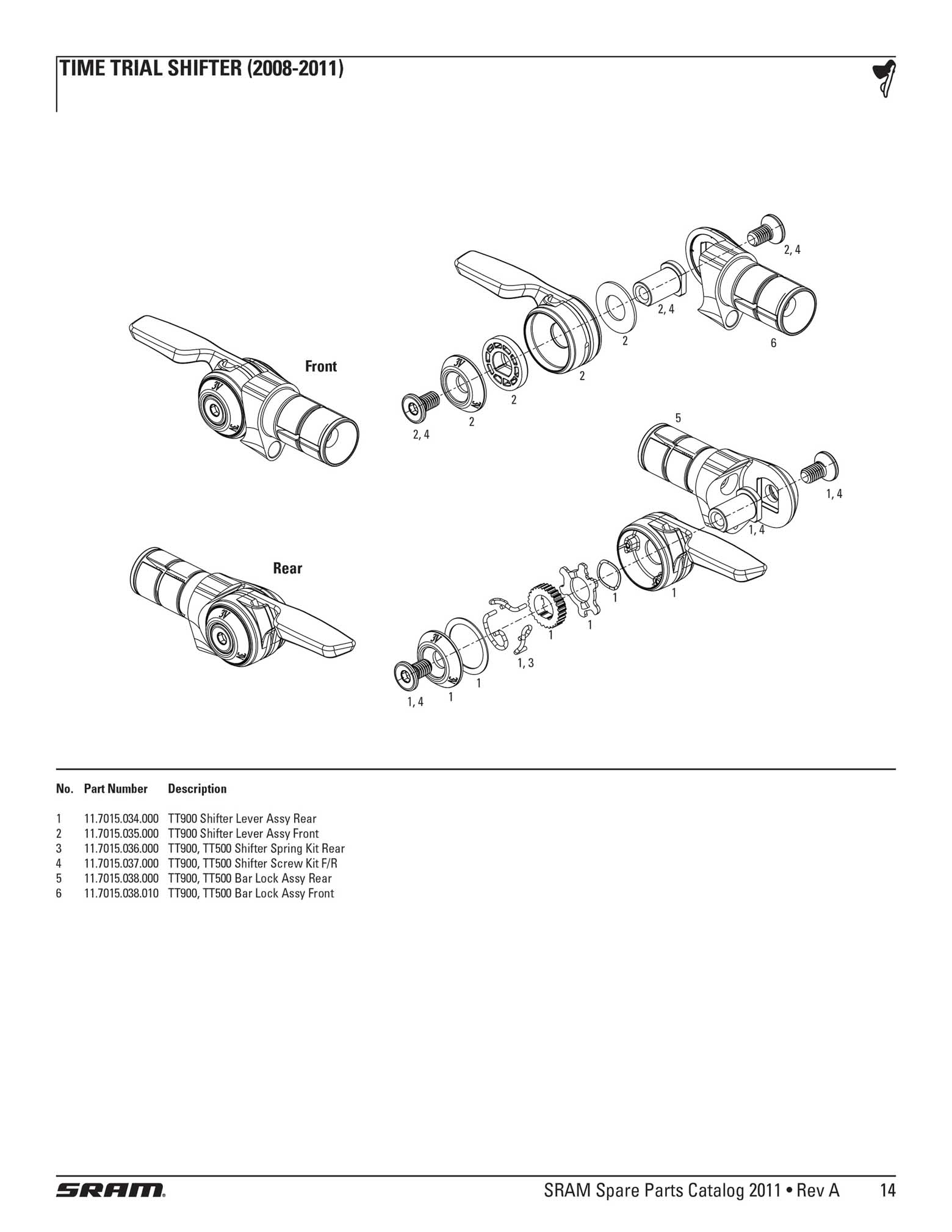 SRAM - Spare Parts Catalog 2011 page 014 main image