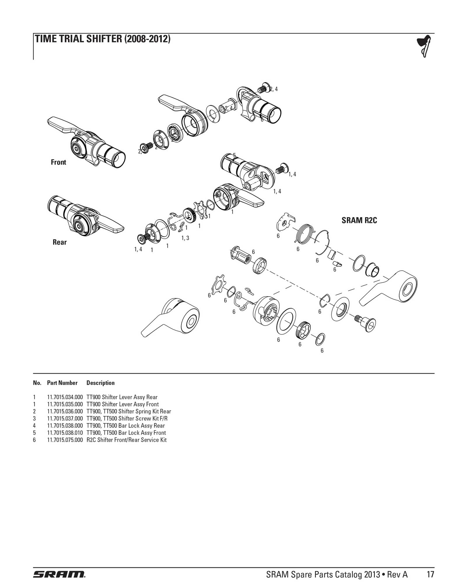 SRAM - Spare Parts Catalog 2013 page 017 main image