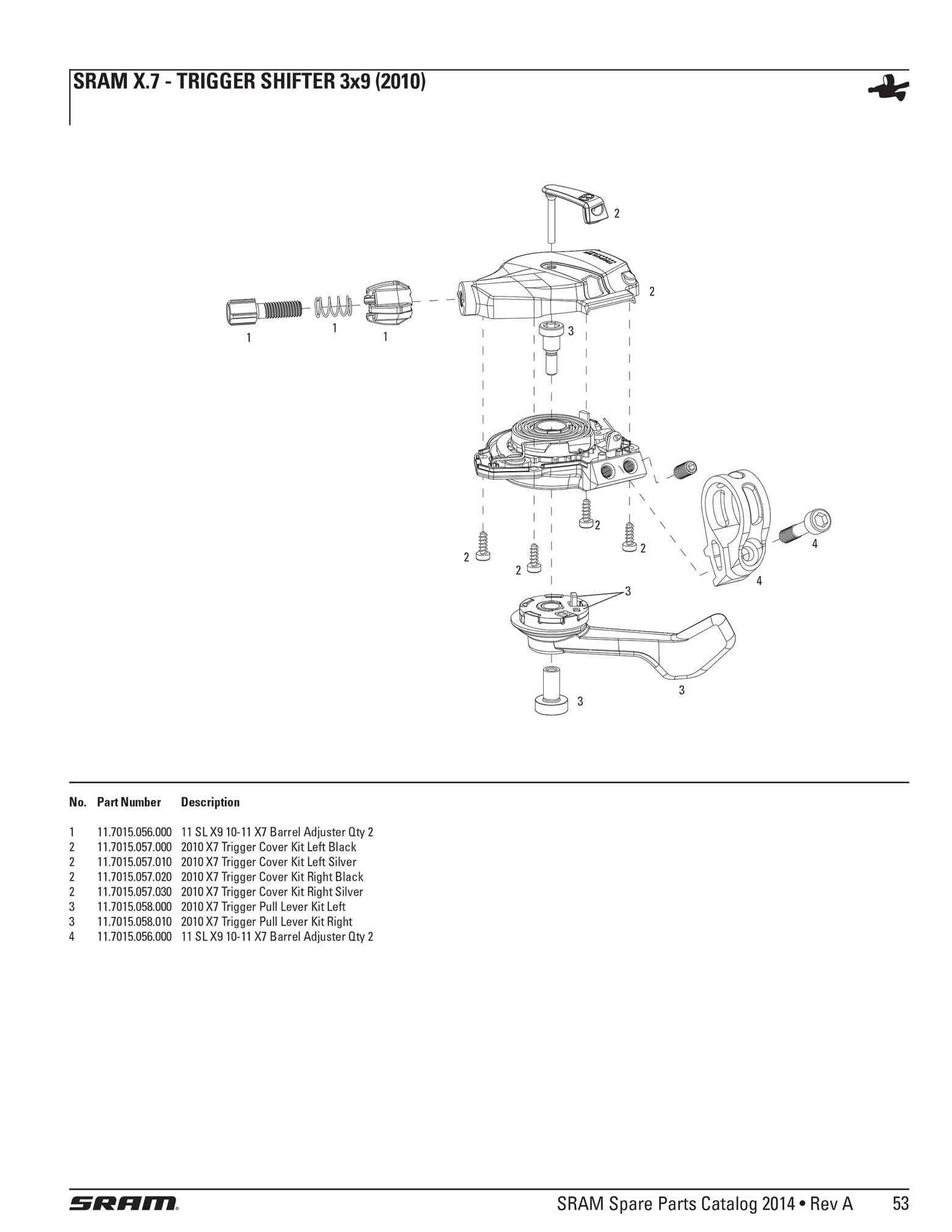 SRAM - Spare Parts Catalog 2014 page 053 main image