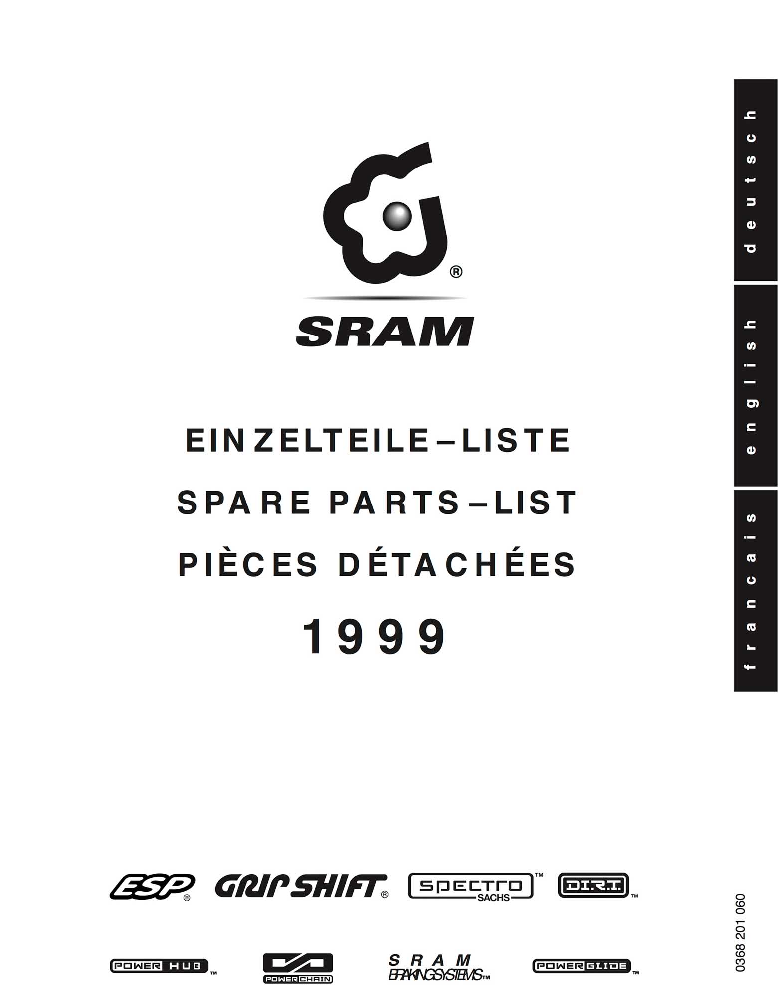SRAM - Spare Parts List 1999 scan 001 main image