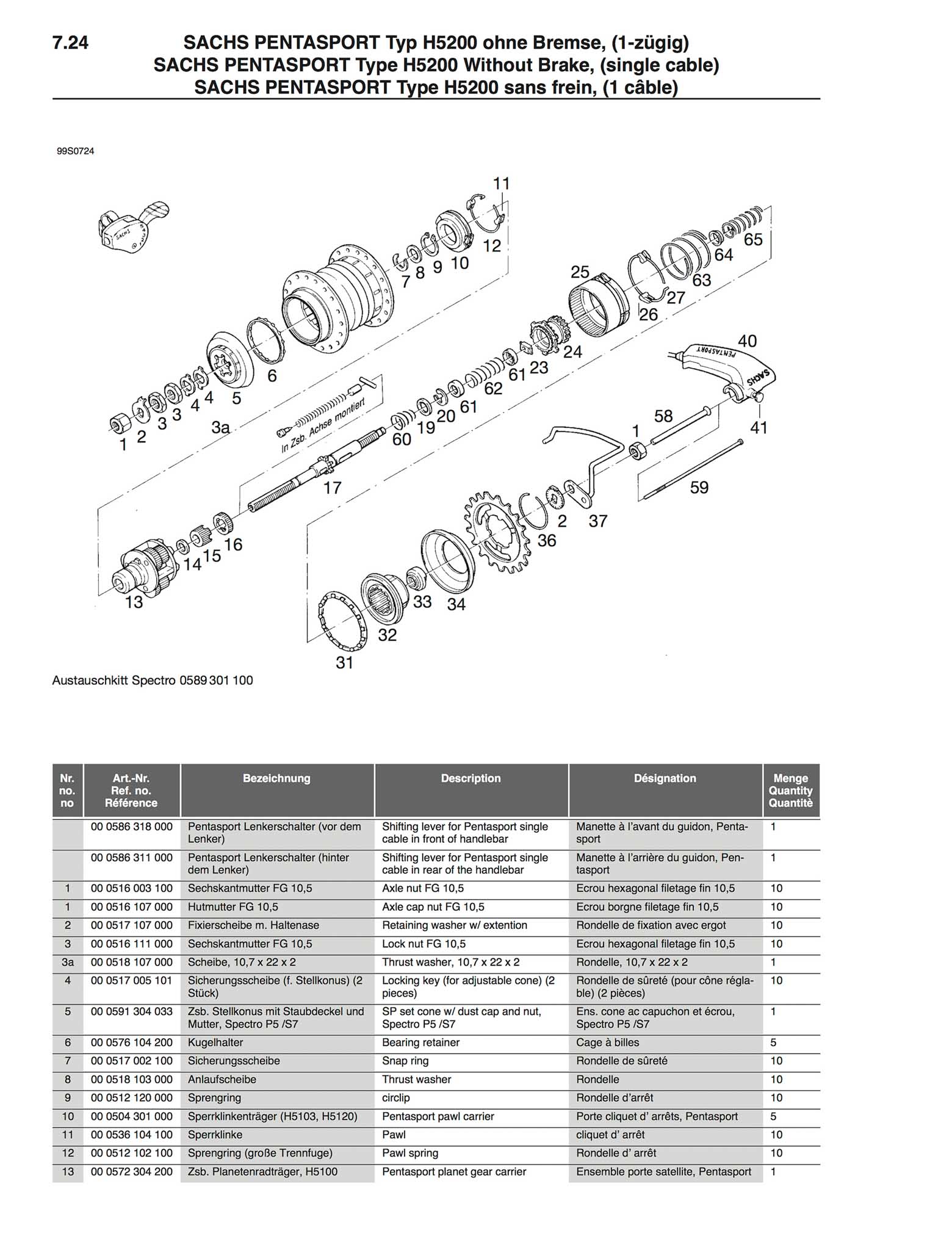 SRAM - Spare Parts List 1999 scan 096 main image