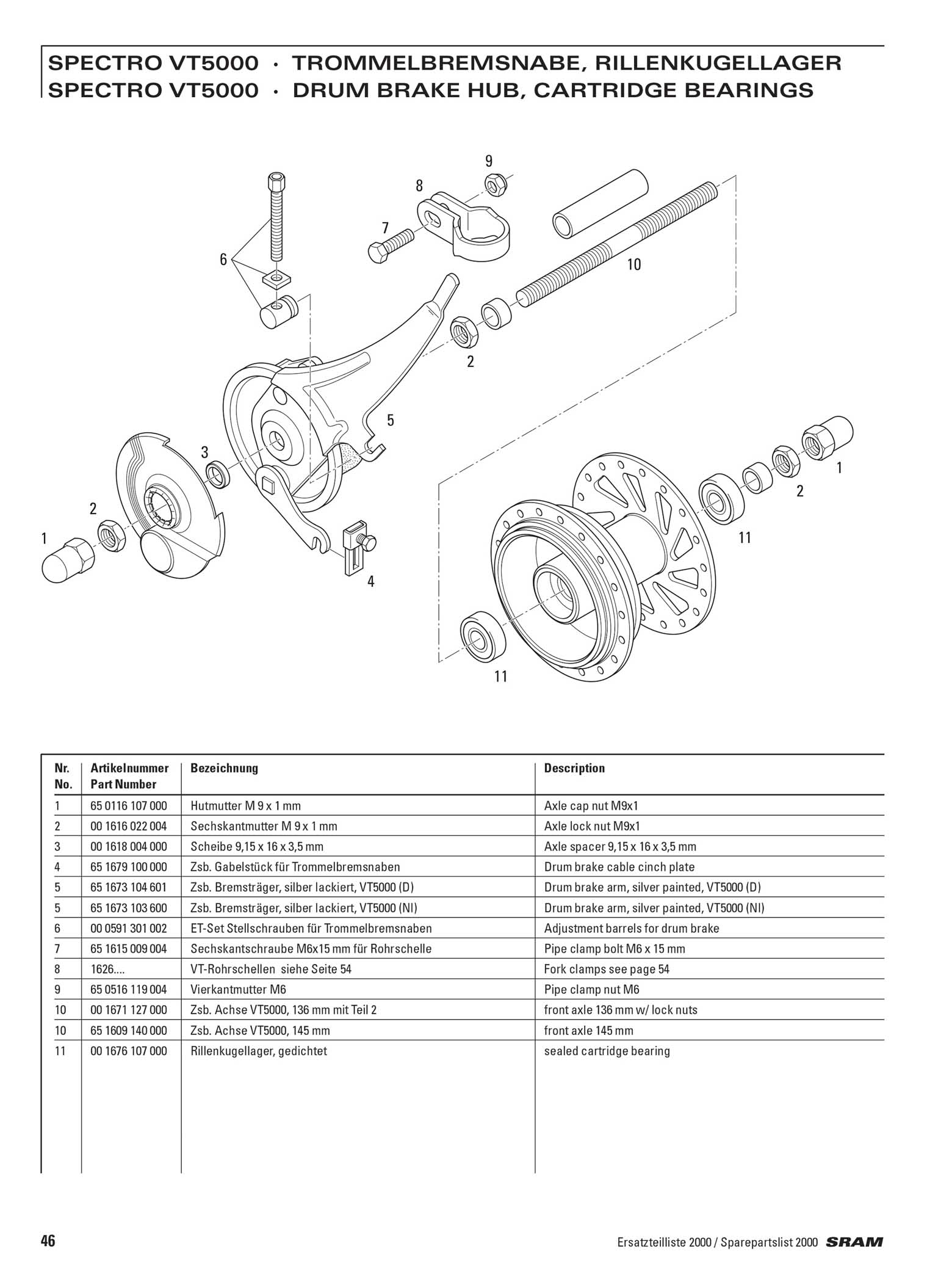 SRAM - Spare Parts List 2000 page 046 main image