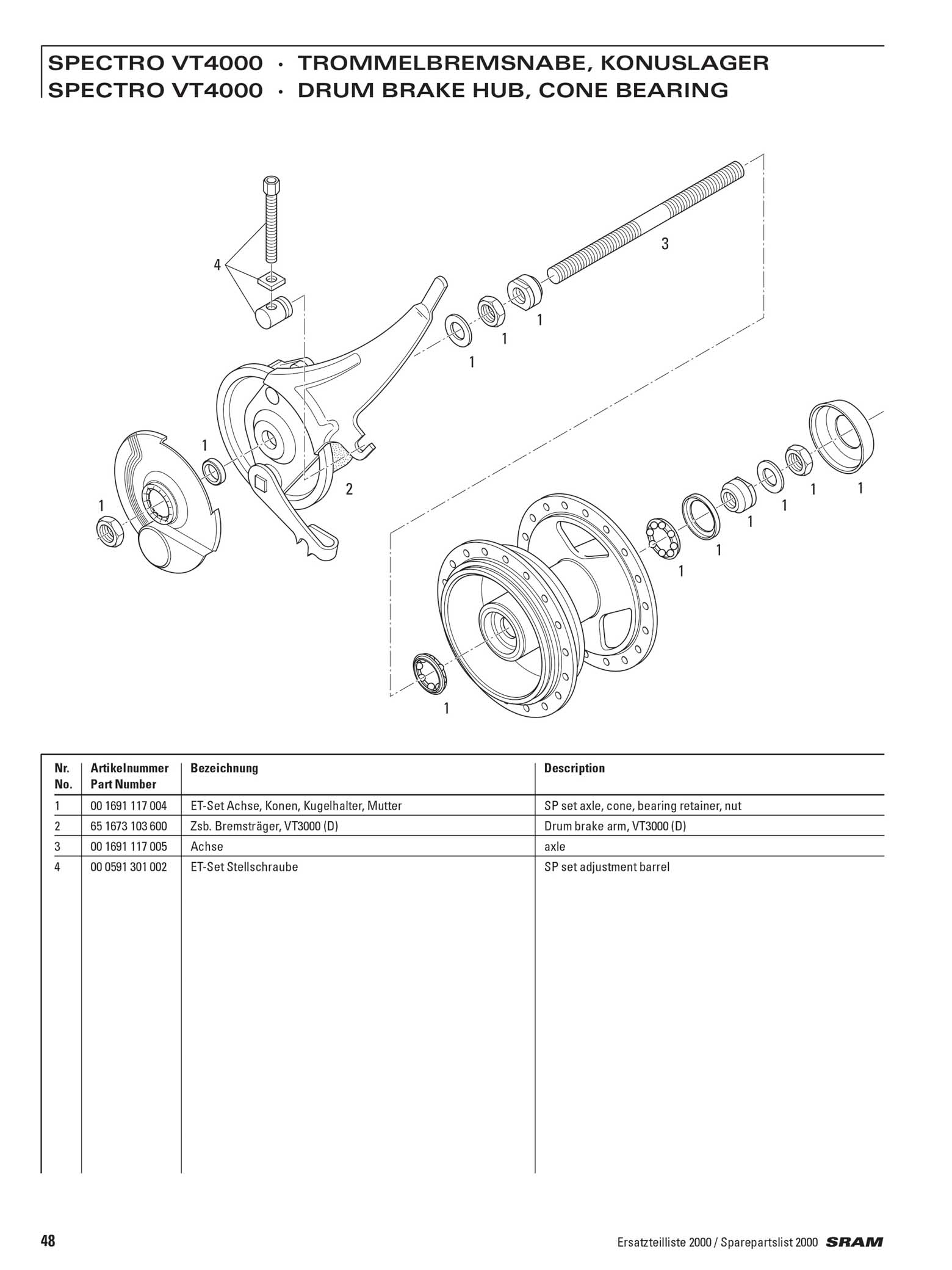 SRAM - Spare Parts List 2000 page 048 main image