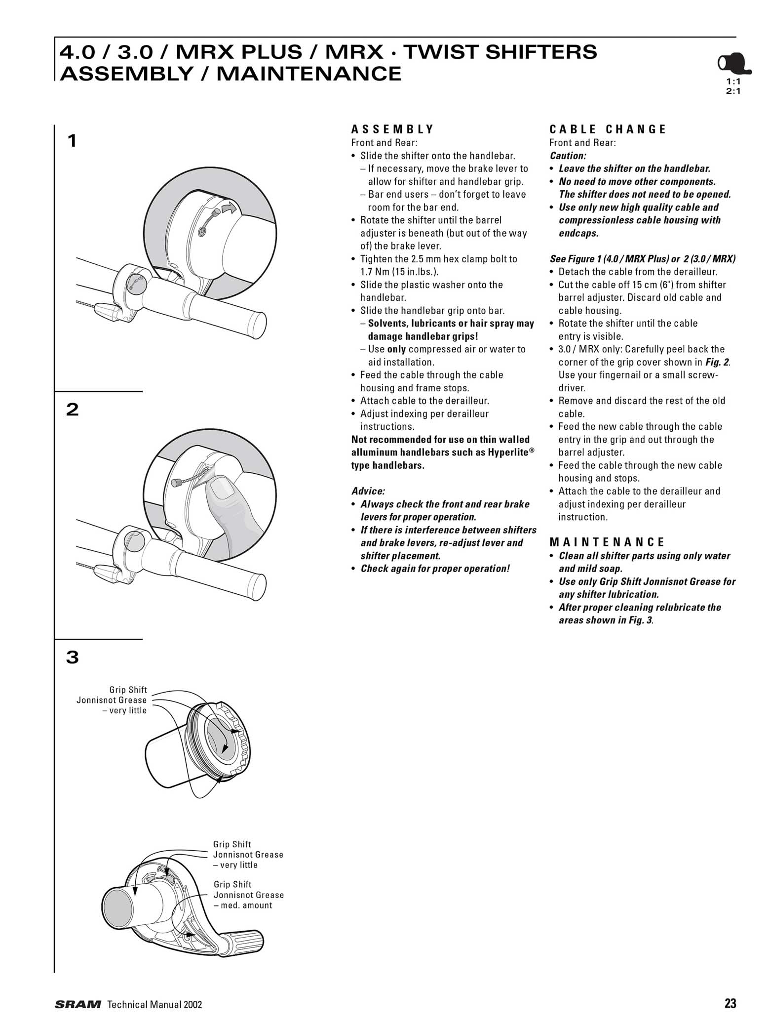 SRAM Technical Manual 2002 page 023 main image