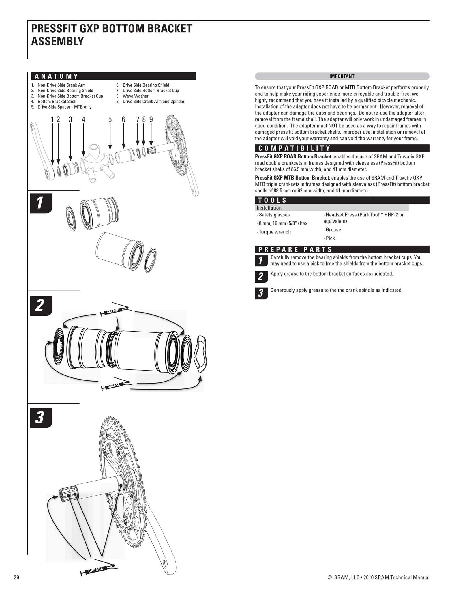 SRAM Technical Manual 2010 page 029 main image