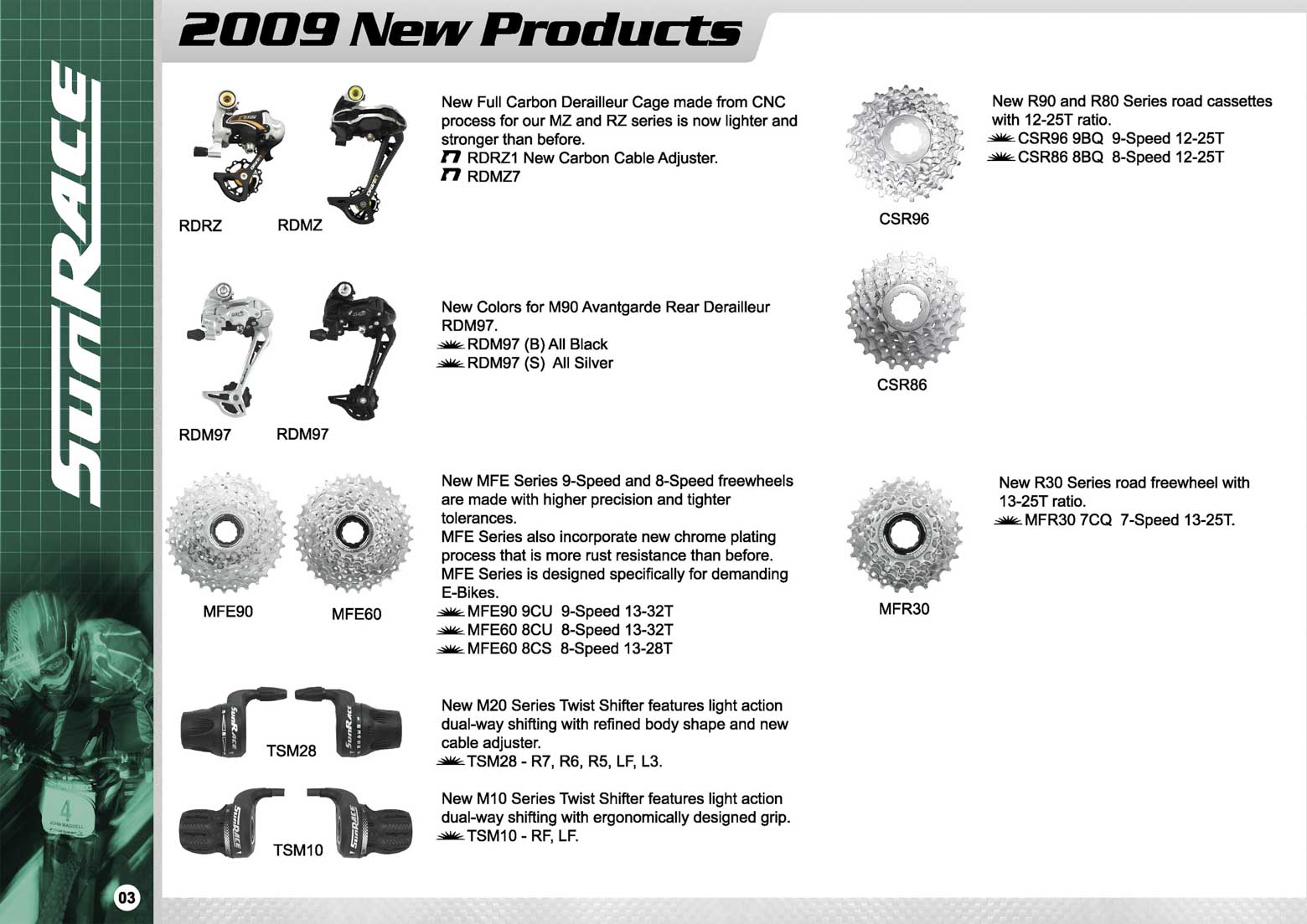 SunRace Product Catalogue 2009-2010 page 03 main image