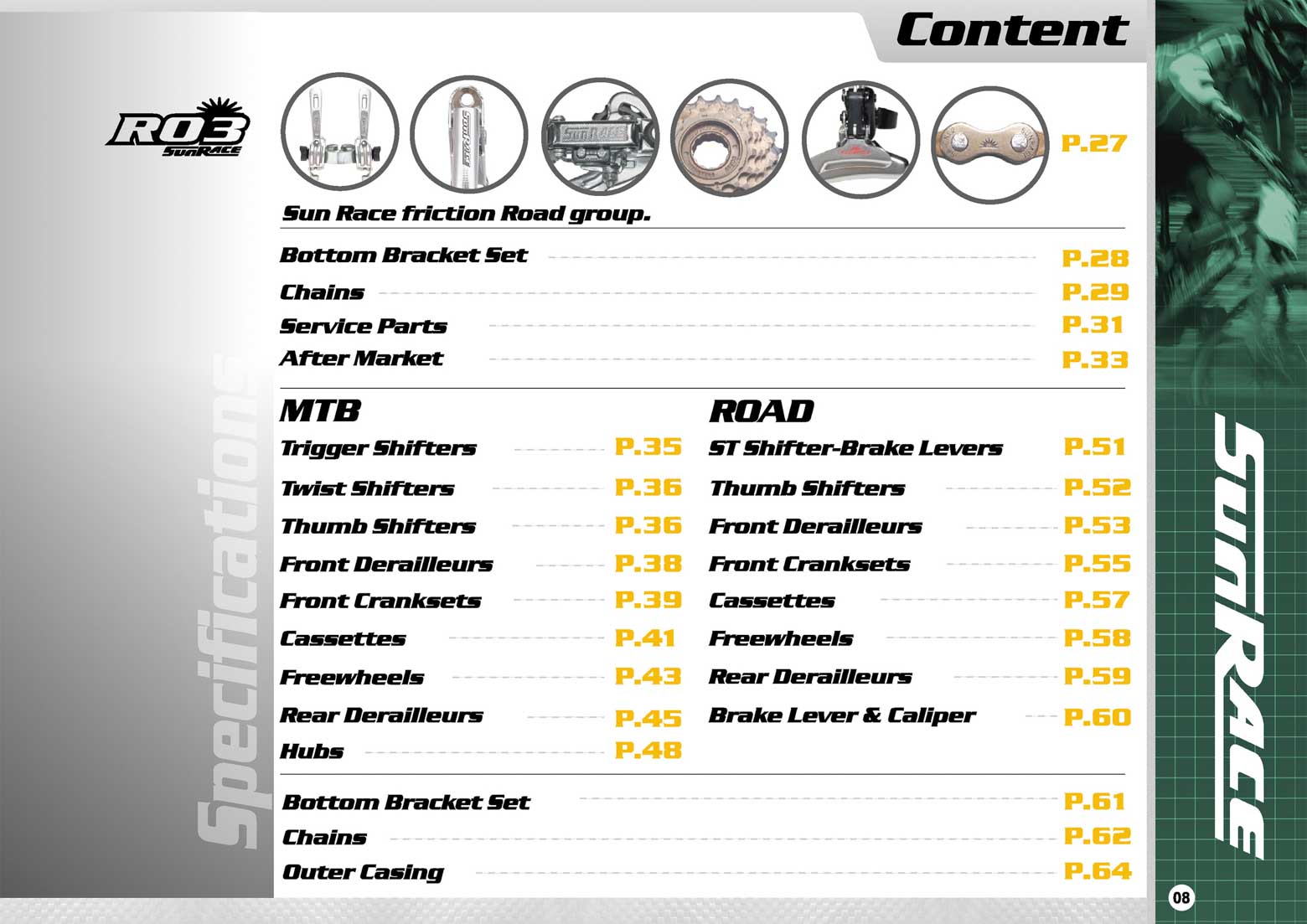 SunRace Product Catalogue 2009-2010 page 08 main image