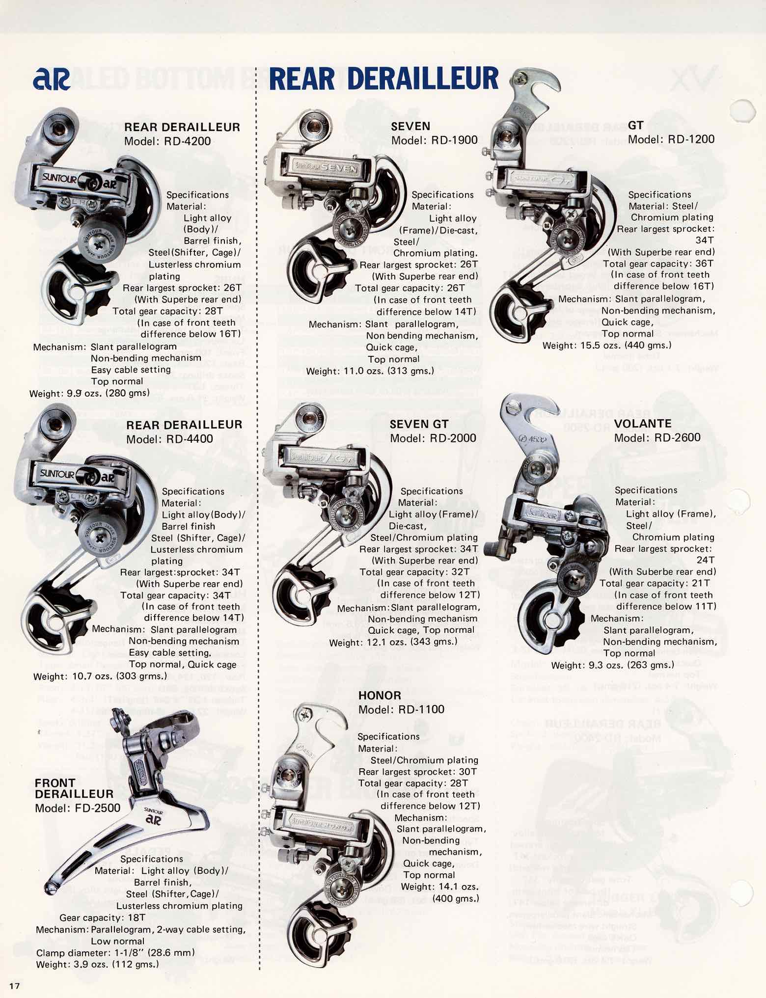 SunTour Bicycle Equipment Catalog No 61 - Page 17 main image