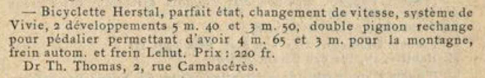 T.C.F. Revue Mensuelle April 1900 - de Vivie advert main image