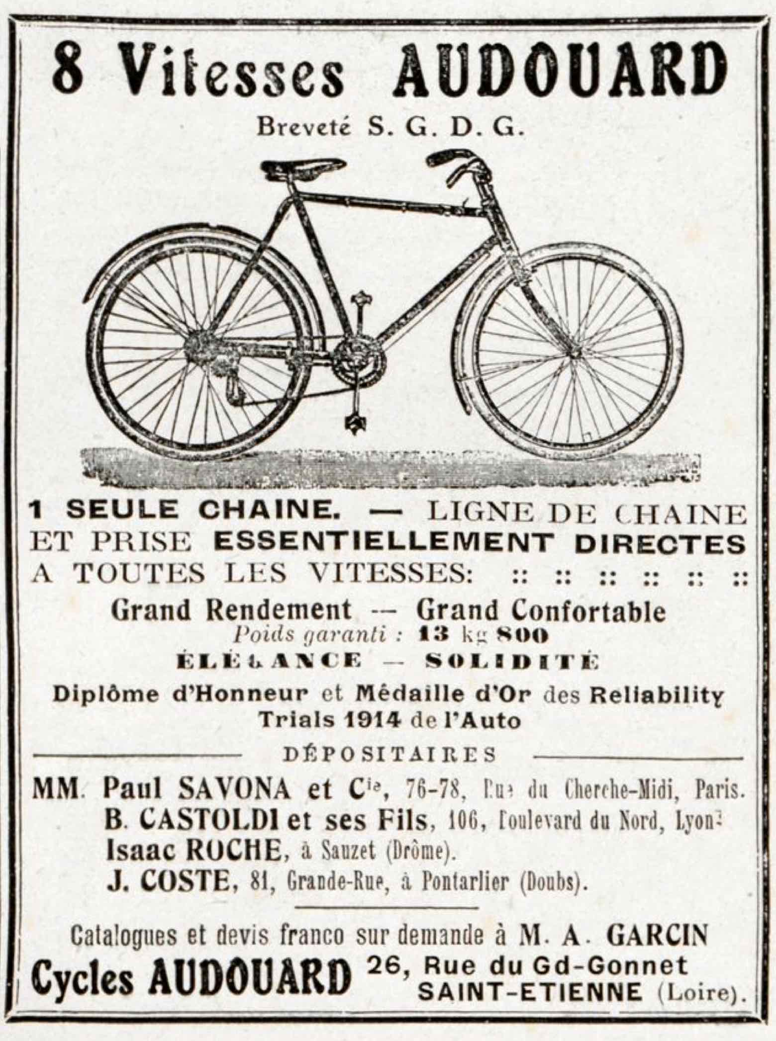 T.C.F. Revue Mensuelle April 1914 - Audouard advert main image