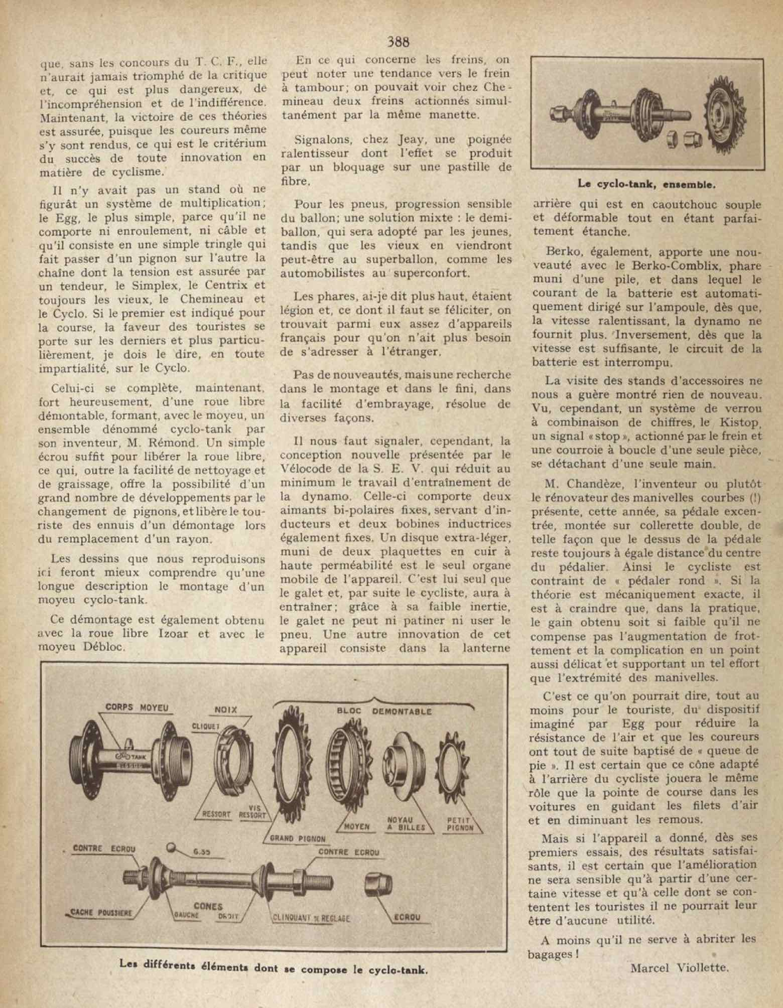 T.C.F. Revue Mensuelle December 1932 - La bicyclette au Salon de 1932 scan 2 main image